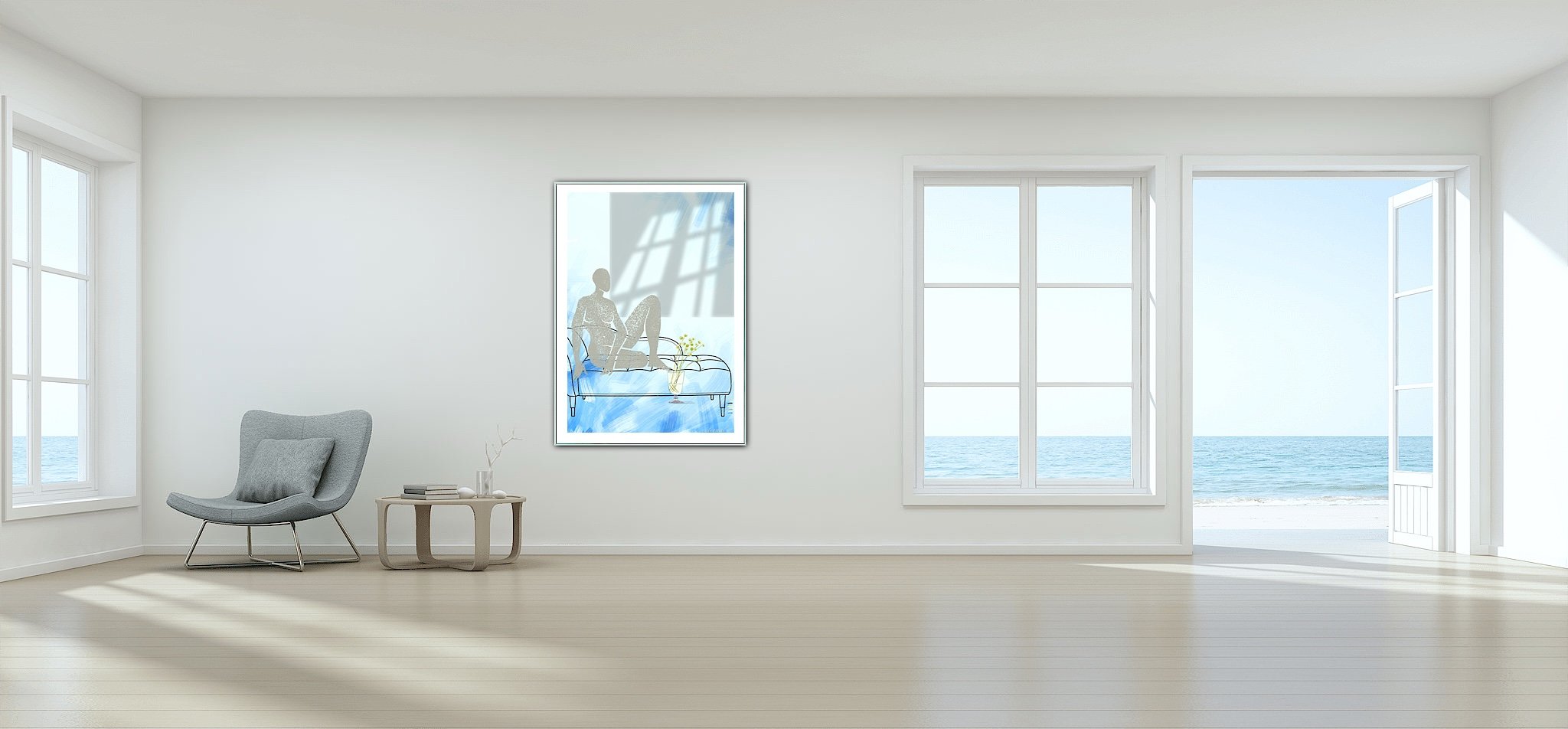 Serene Female Nude Reclining Art Print, Sydney Artist - Eternal Art & Design - Eternal Art & Design