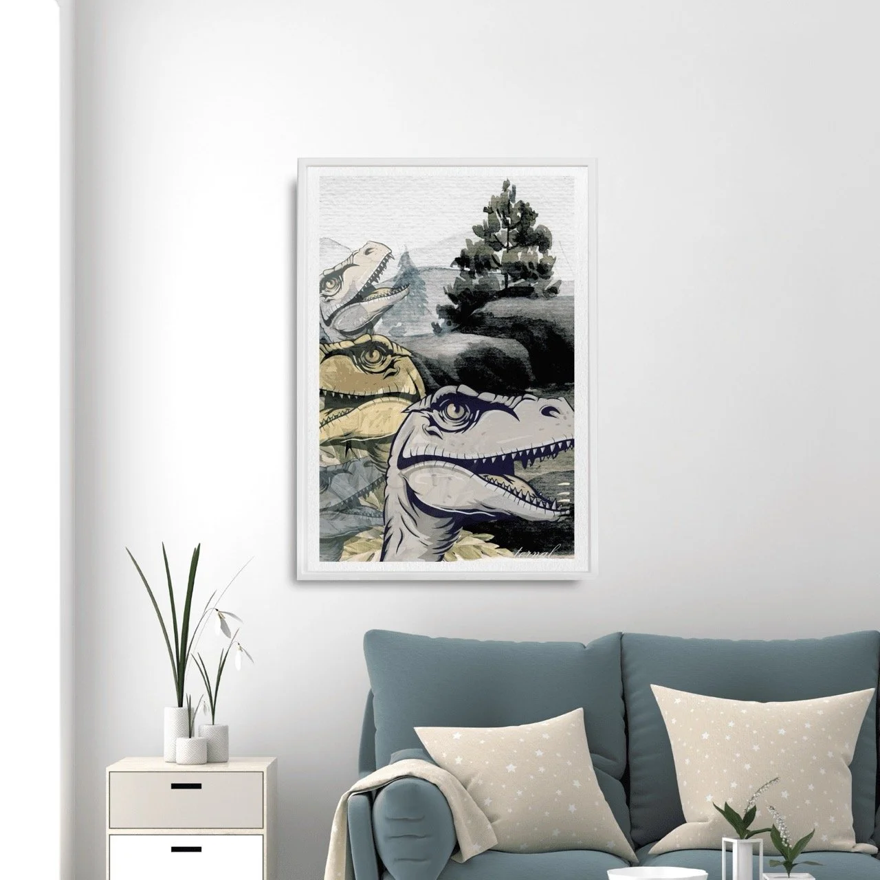 T-Rex Dinosaur Prehistoric Wall Art Print, Eternal Art Prints - Eternal Art & Design