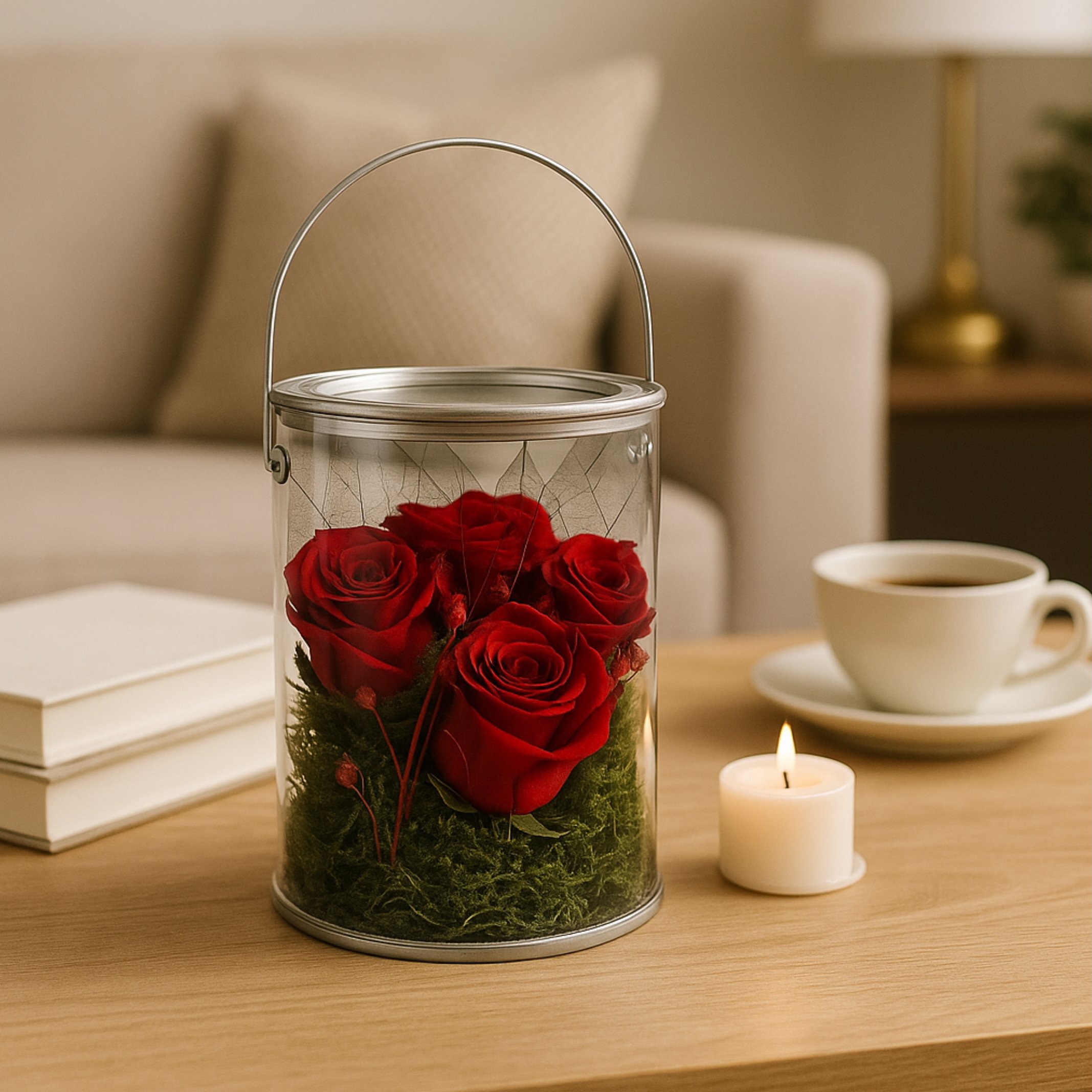 Love Bud Tin Rosey Red - Eternal Stems. - Eternal Art & Design