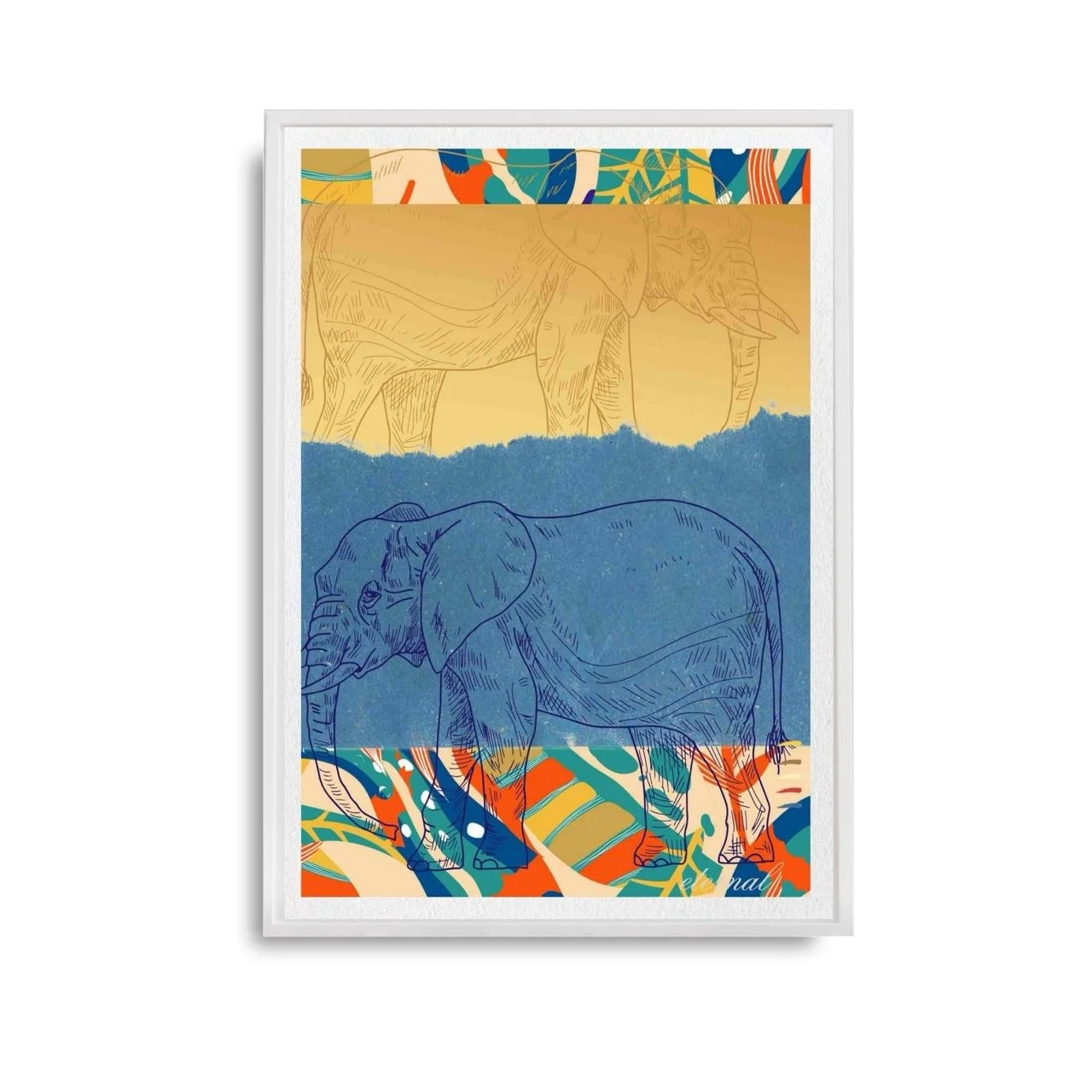 Elephant with Tribal Pattern Wall Art - Eternal Art & Design