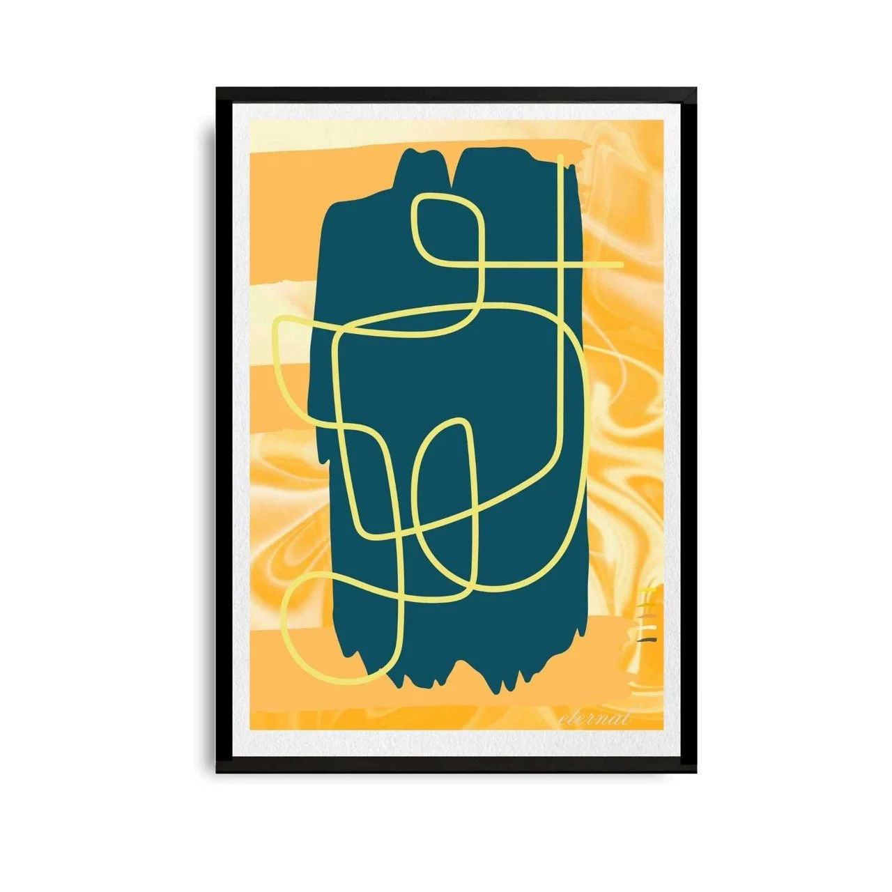 Abstract Modern Brushstrokes in Yellow Art Print - Sydney Artist, Eternal Art Prints - Eternal Art & Design