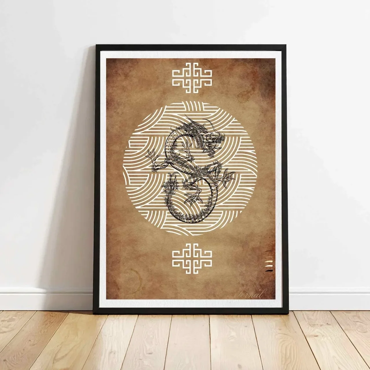 Oriental Dragon Wall Art Print, Eternal Art Prints