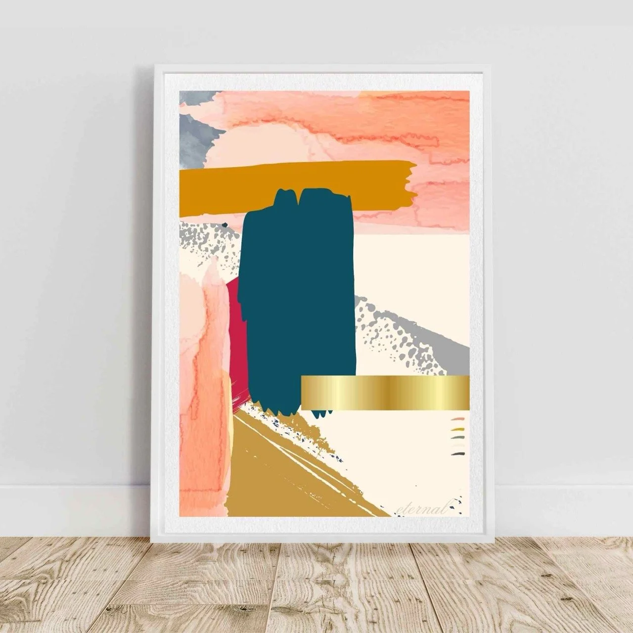 Modern Abstract Brushstrokes with Gold Art Print - Sydney Artist, Eternal Art Prints - Eternal Art & Design