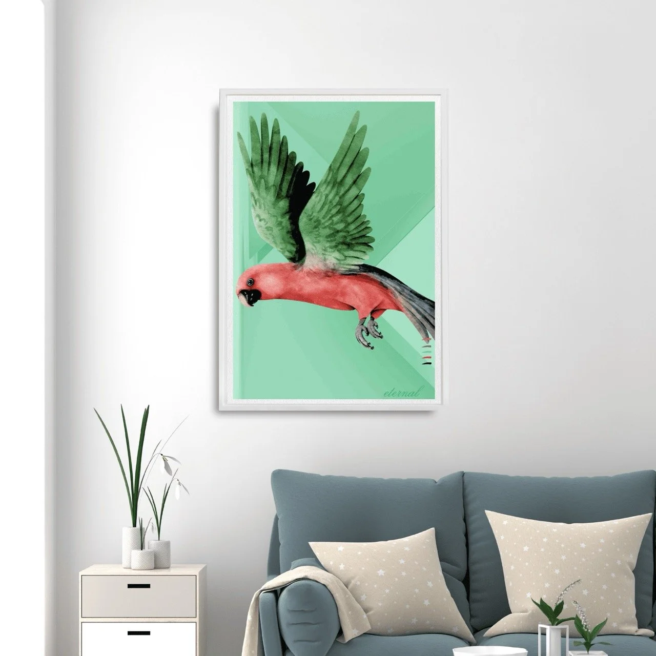 Parrot Bird Flight Wall Art Print - Sydney Artist, Eternal Art Prints - Eternal Art & Design