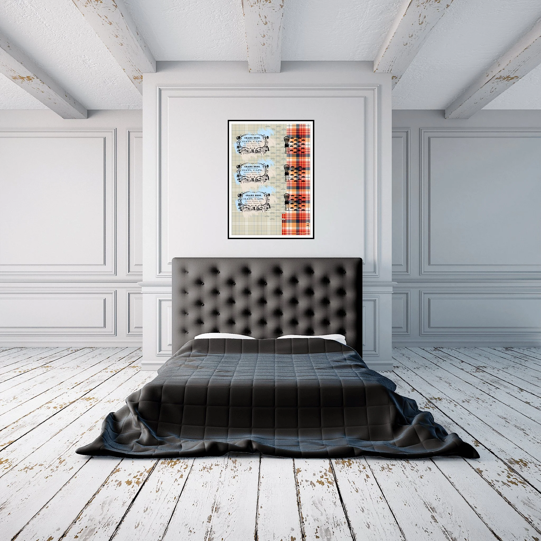 Retro-inspired Top Hat & Moustache Print - Sydney Artist, Eternal Art & Design - Eternal Art & Design