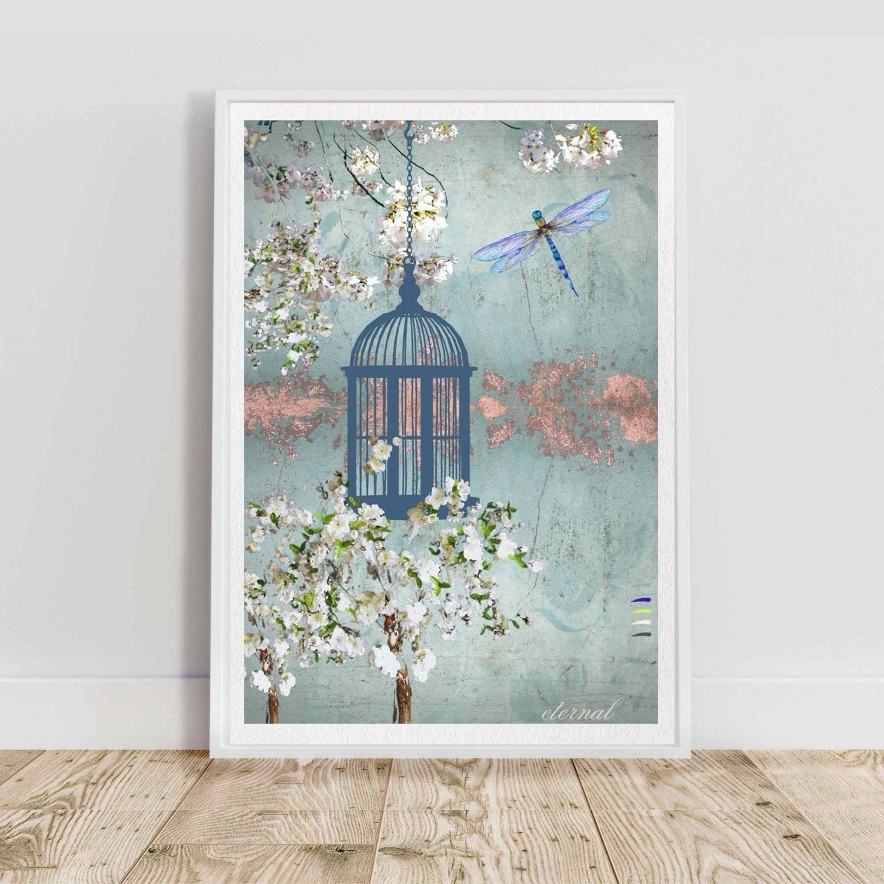 Hanging Birdcage Botanical Print French-Inspired - Special Edition Wall Art Eternal Art Prints - Eternal Art & Design