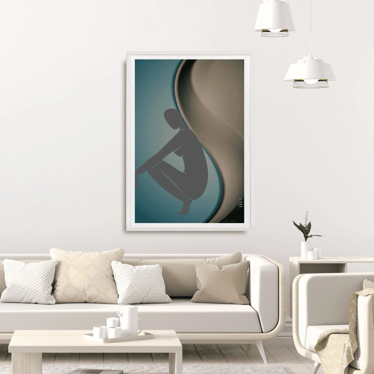 Nude Female with Curve Art Print, Sydney Artist - Eternal Art Prints - Eternal Art & Design