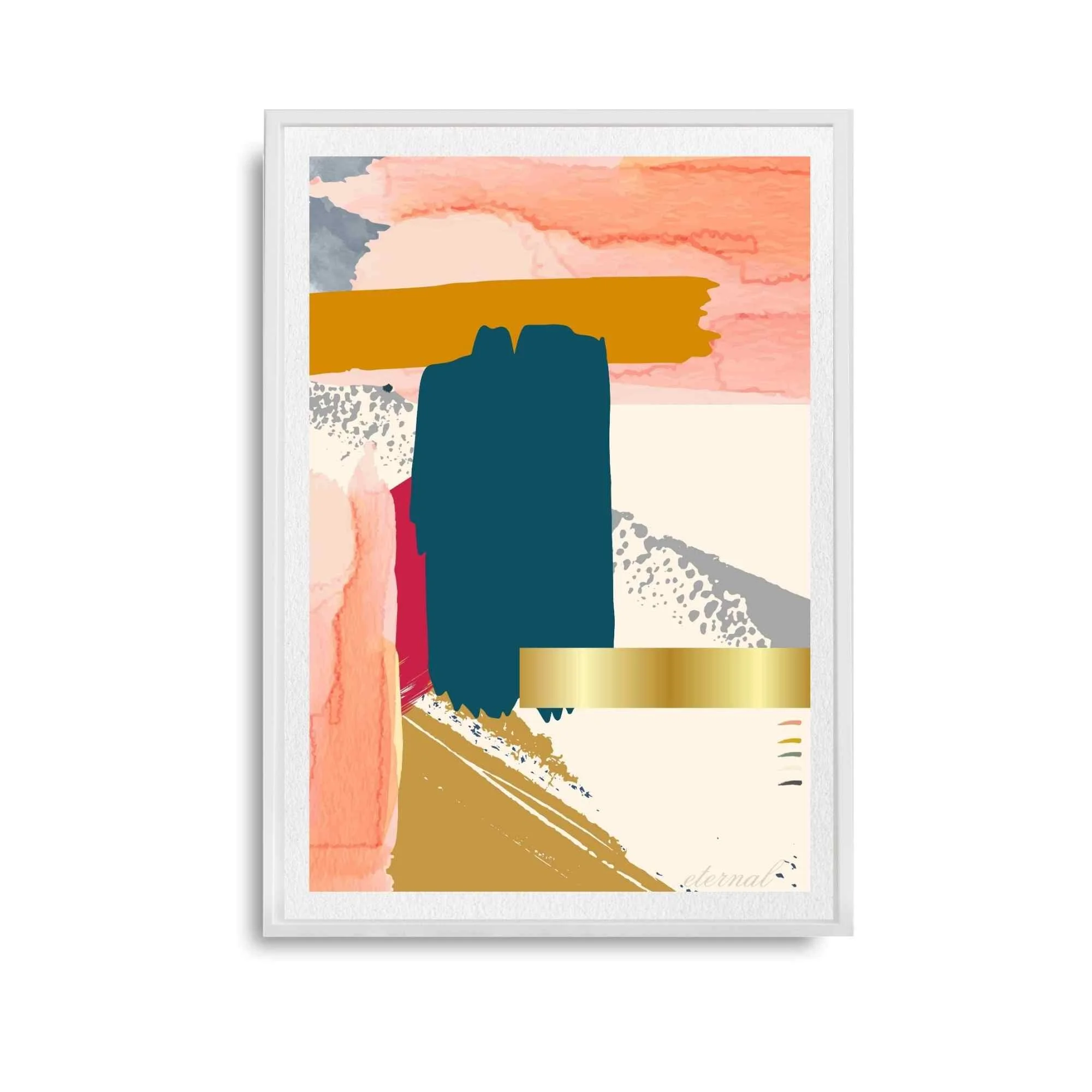 Modern Abstract Brushstrokes with Gold Art Print - Sydney Artist, Eternal Art Prints - Eternal Art & Design