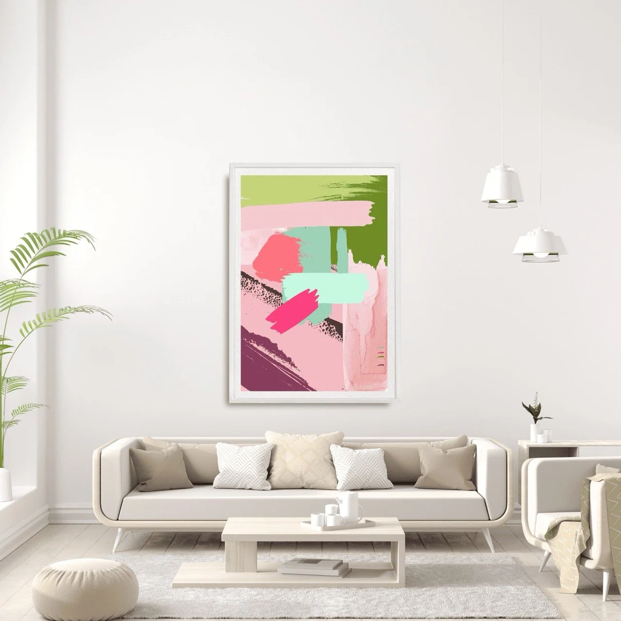 Modern Abstract Brushstrokes in Pink Art Print - Sydney Artist, Eternal Art Prints - Eternal Art & Design