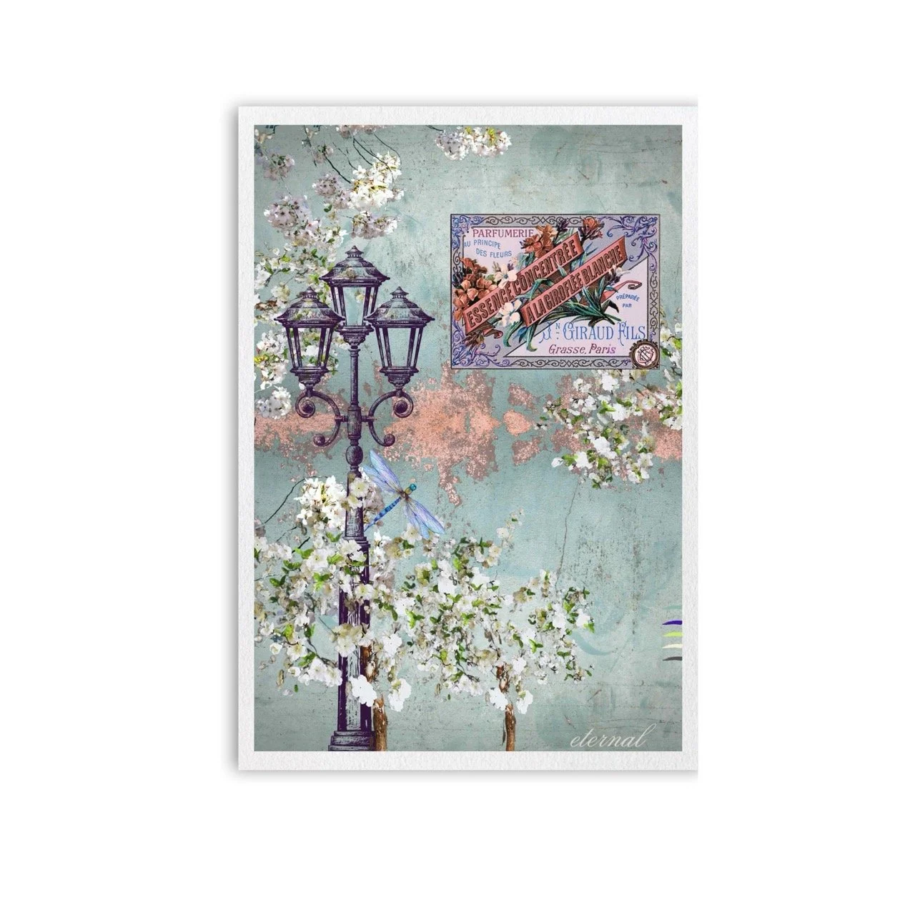 French-inspired Perfume Label and Floral Botanical Print - Special Edition Wall Art Eternal Art Prints - Eternal Art & Design