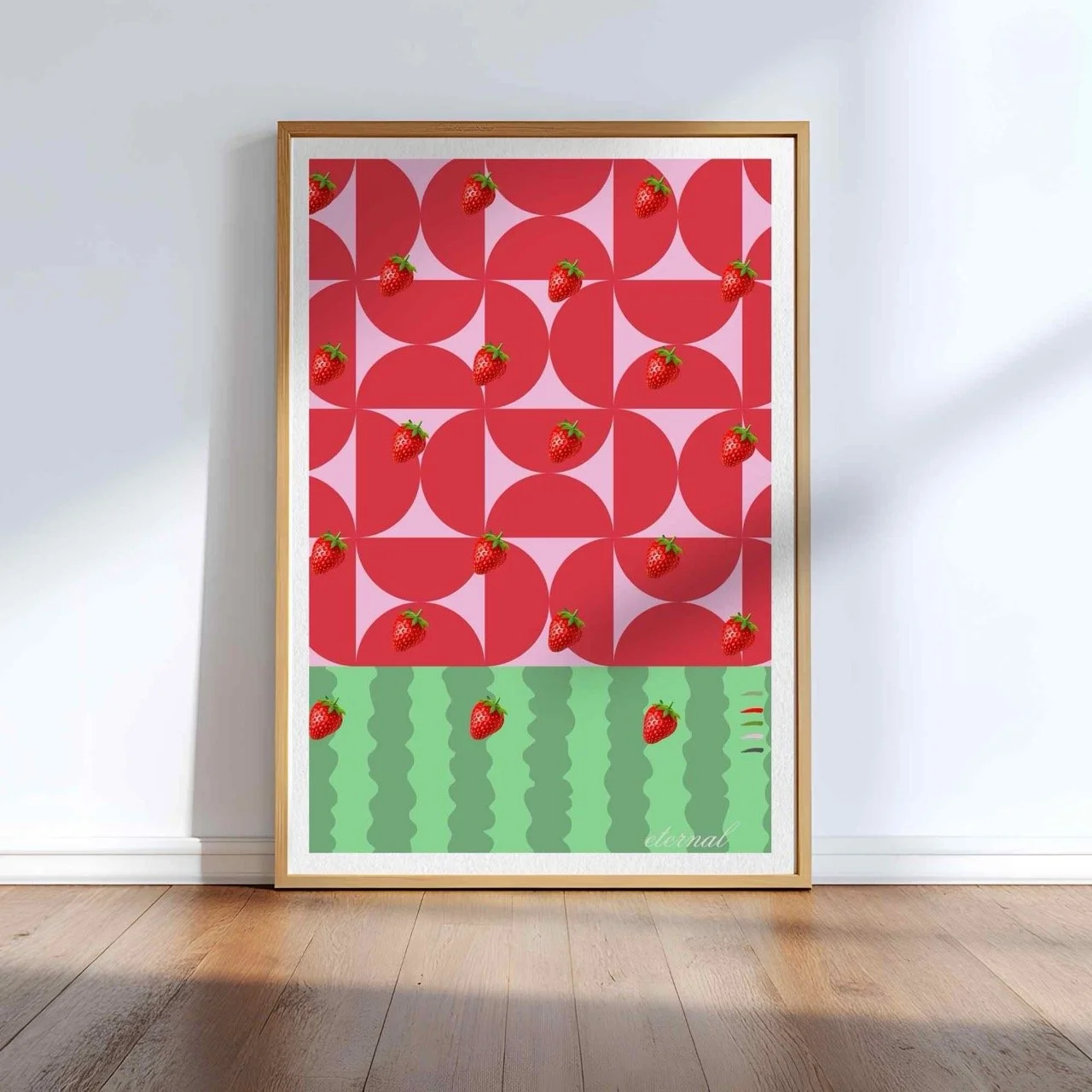 Strawberry Fizz Retro Wall Art Print, Eternal Art Prints