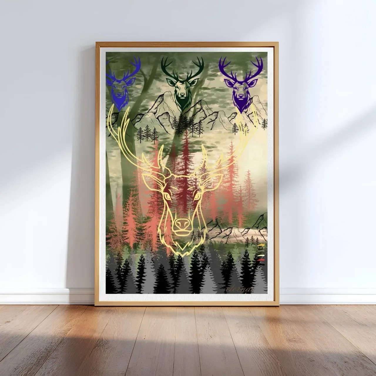 Stag Deer in Woodlands Wall Art, Eternal Art Prints