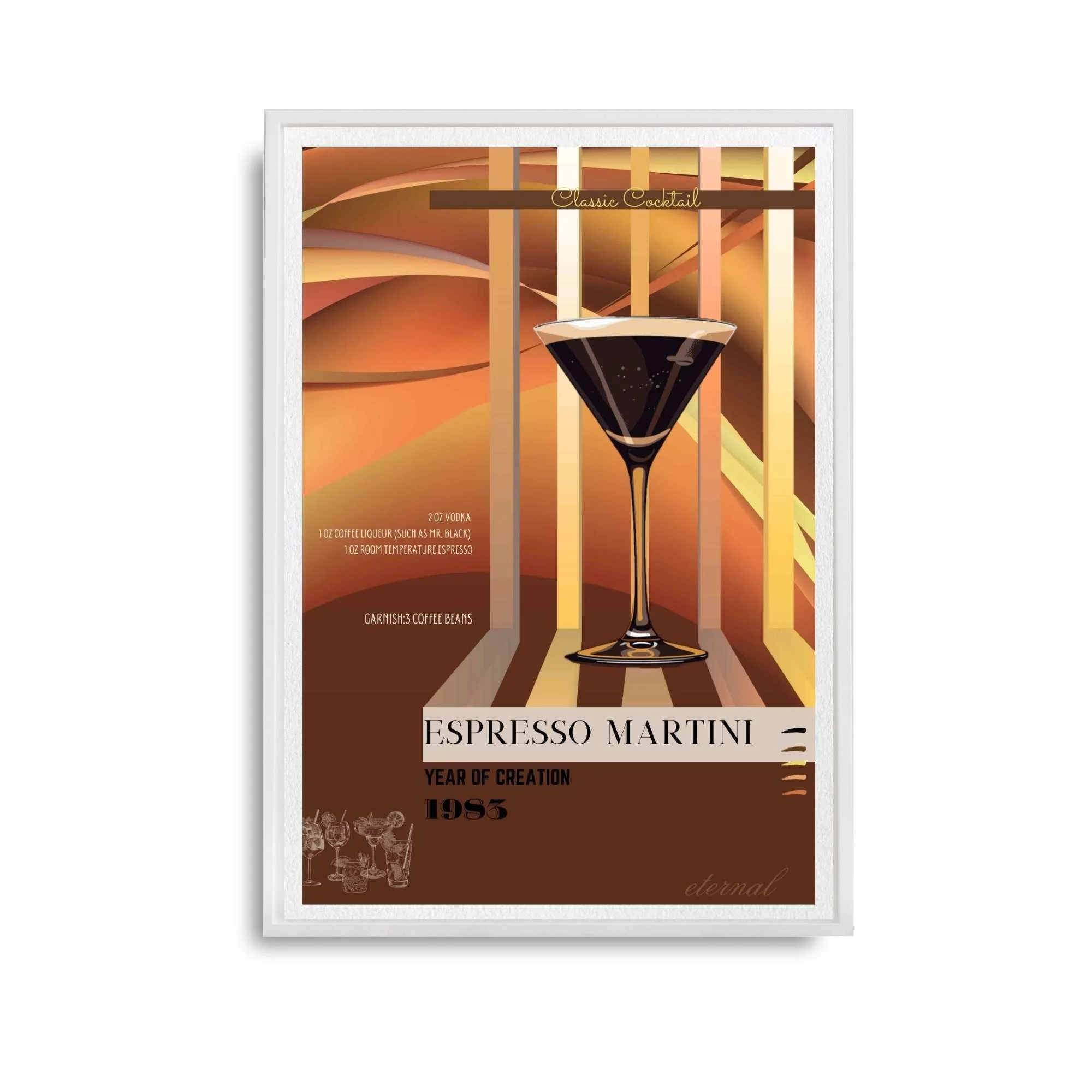 Espresso Martini Retro Cocktail Culture Wall Art Print, Eternal Art Prints - Eternal Art & Design