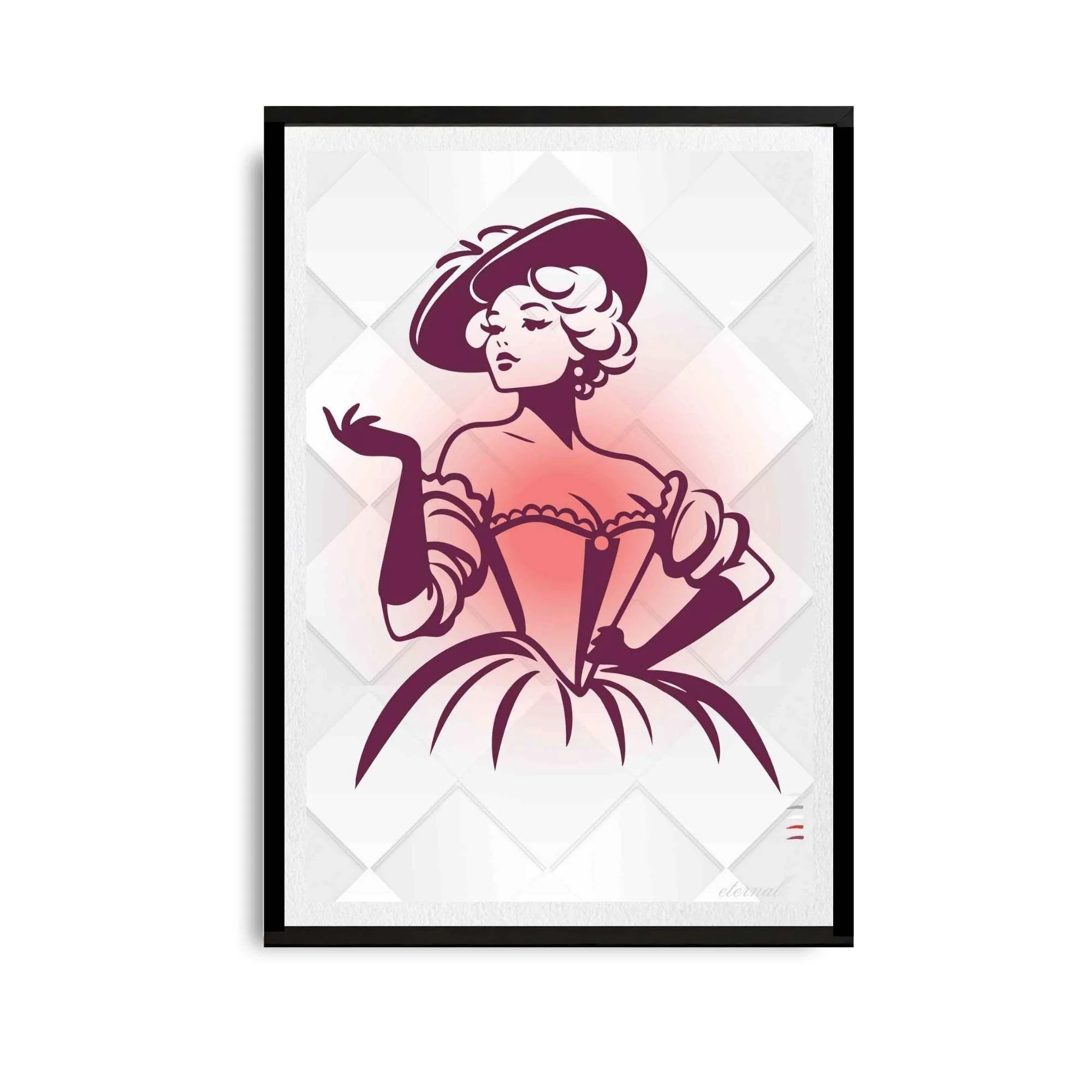 Retro Belle Icon in Bustier Print - Sydney Artist, Eternal Art Prints - Eternal Art & Design