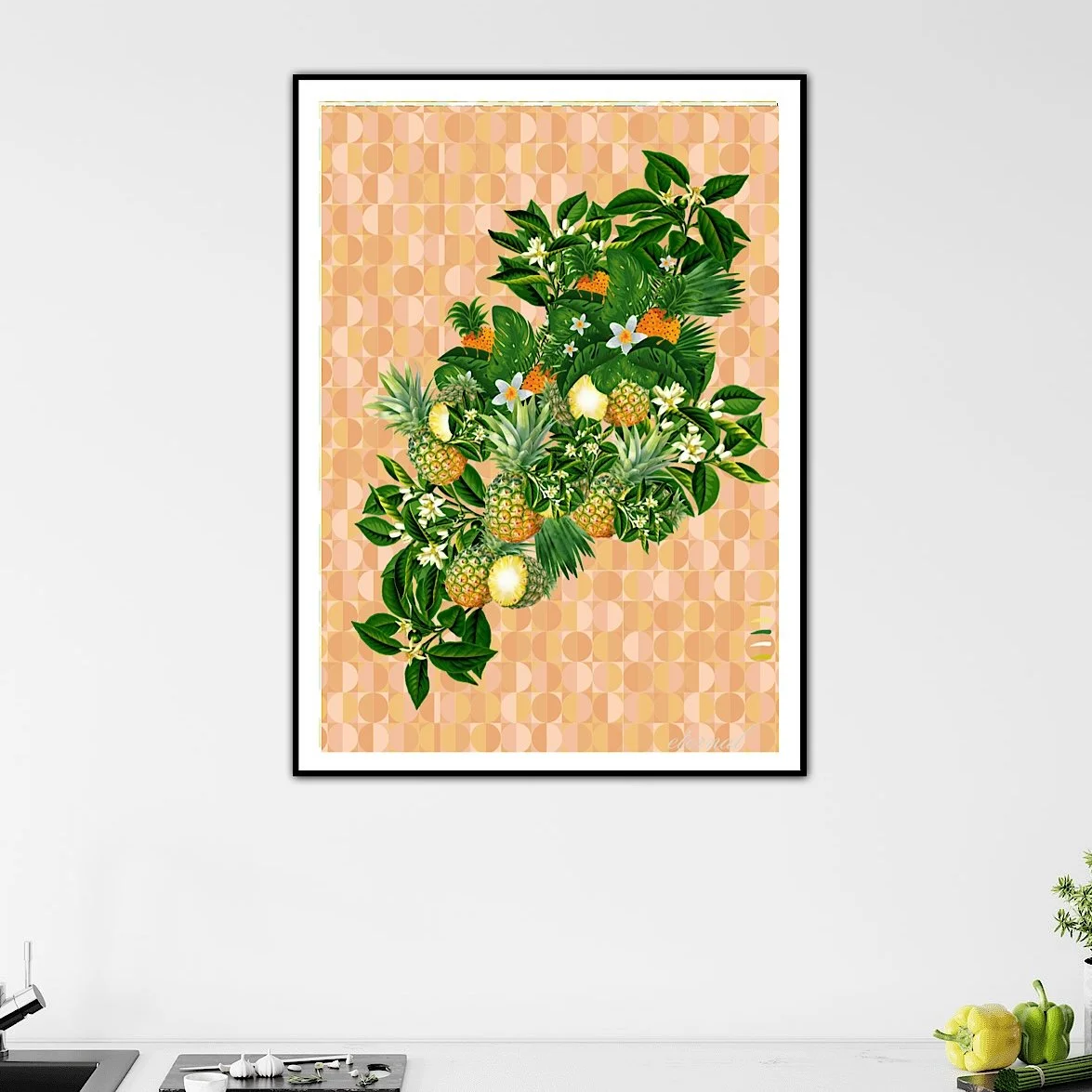 Tropical Pineapple Retro Wall Art - Eternal Art & Design