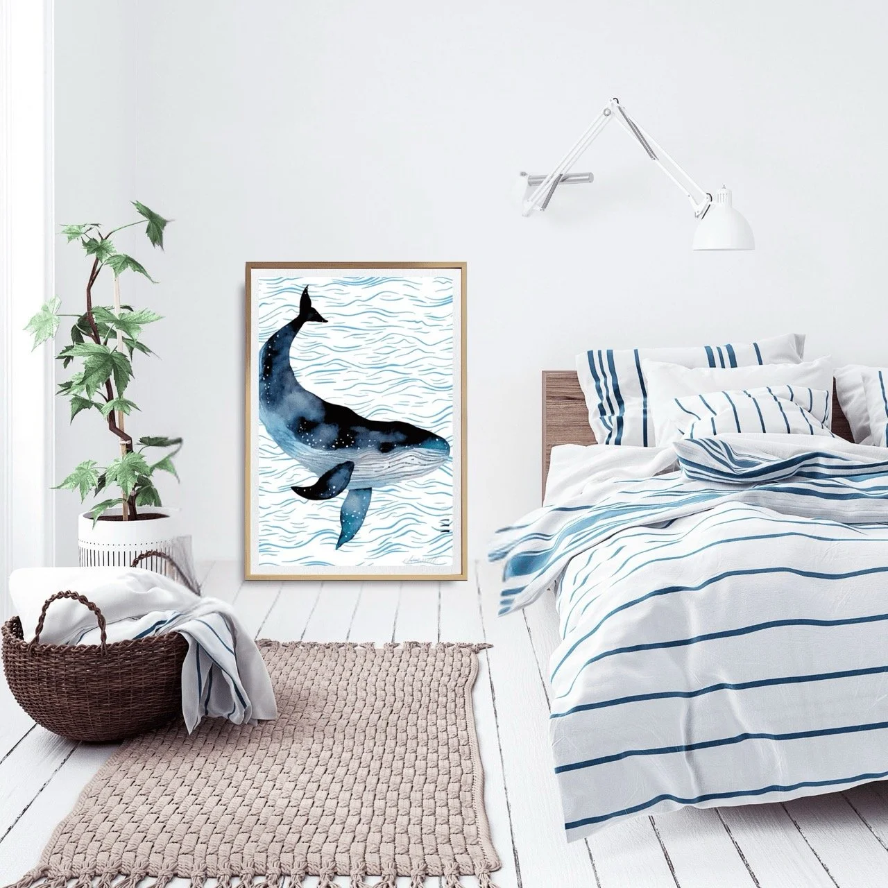 Humpback Whale Coastal Modern Wall Art Print - Sydney Artist, Eternal Art Prints - Eternal Art & Design