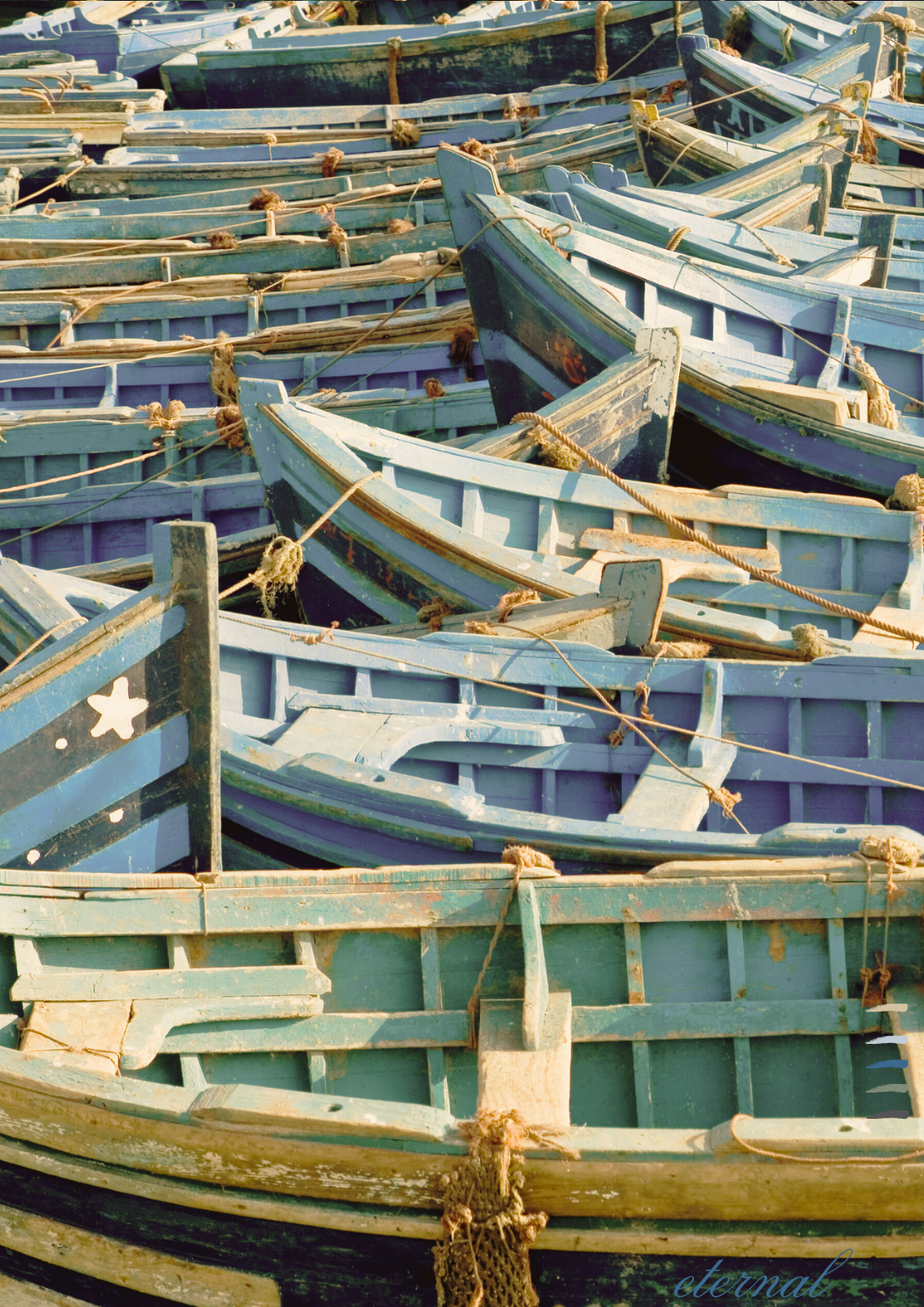 Nautical Wood Boats Wall Art Print, Eternal Art Prints