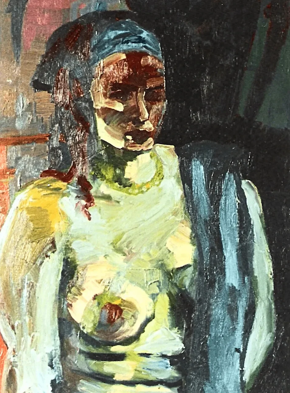 Woman with Blue Headband  | Oil on Canvas | 500mmw x 700mmh     ARTISTS COLLECTION