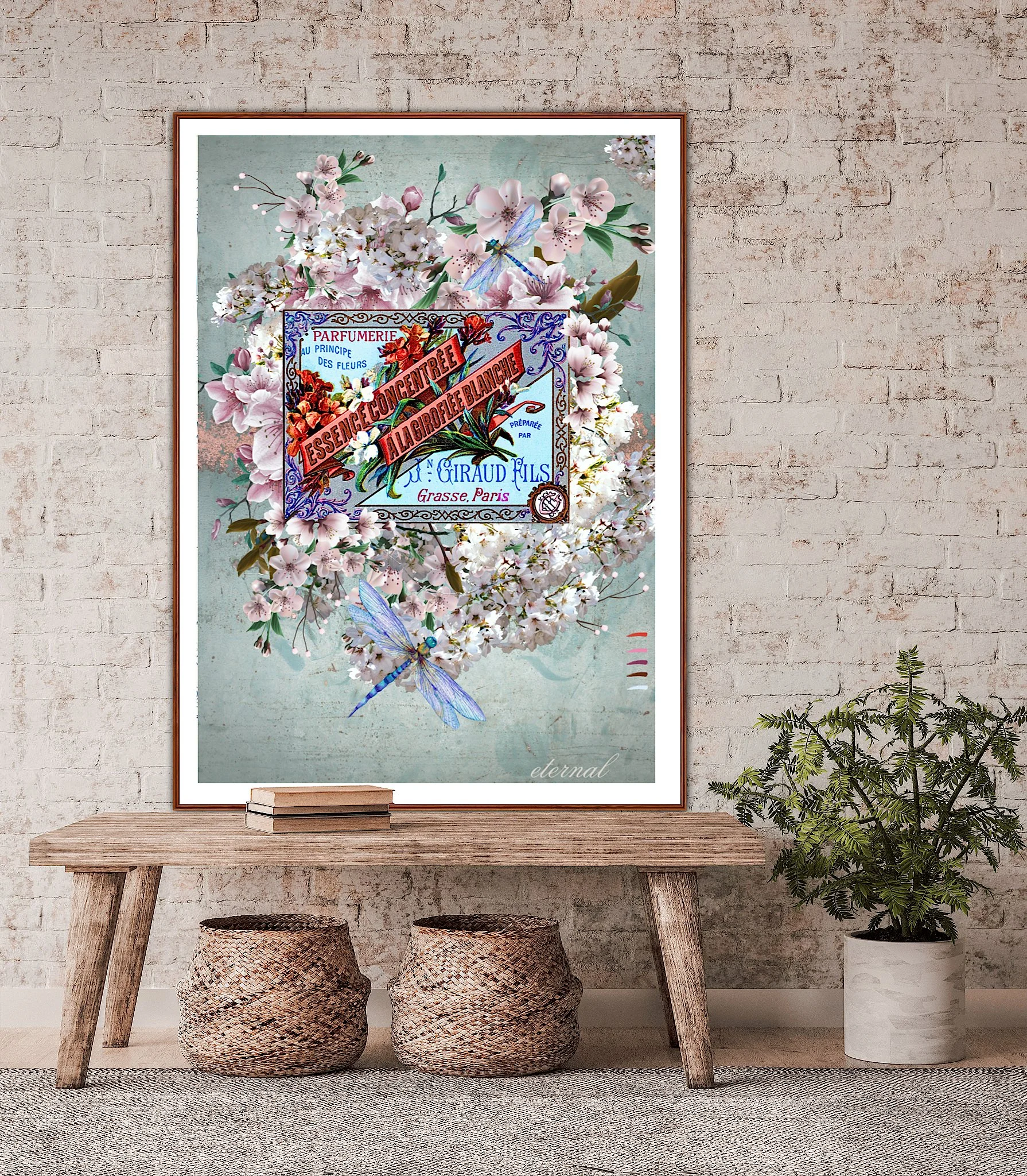 Floral Vintage Botanical Perfume Label Print - Special Edition Wall Art Eternal Art & Design - Eternal Art & Design