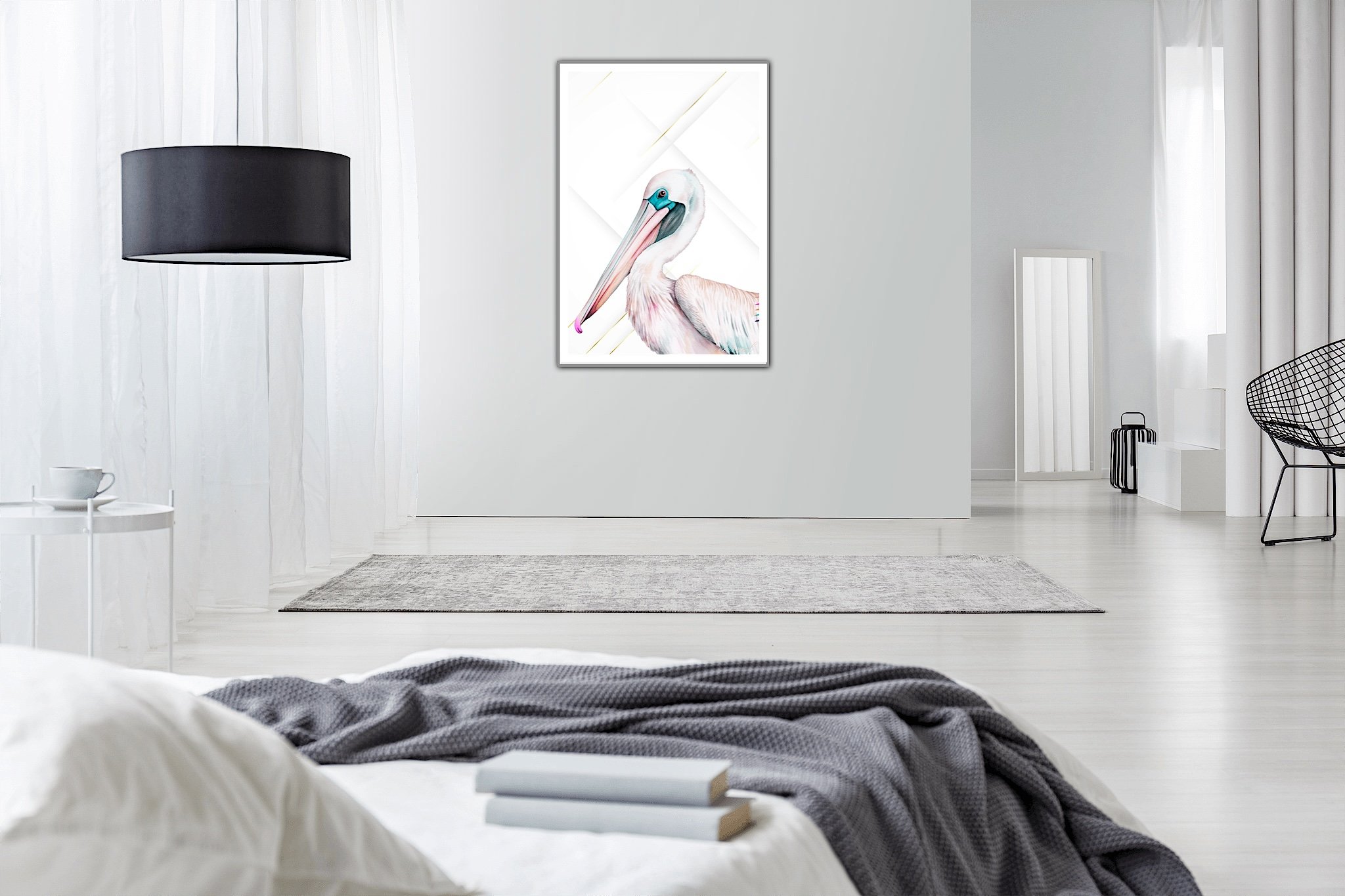 Elegant Pelican Coastal Wall Art Print - Sydney Artist, Eternal Art & Design - Eternal Art & Design