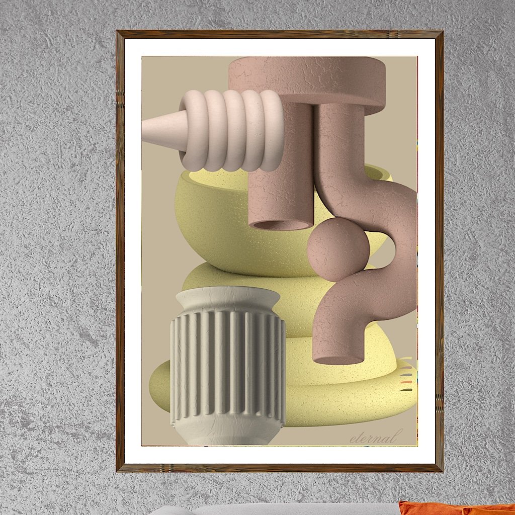 Modern Abstract Forms 1 Art Print- Sydney Artist, Eternal Art & Design - Eternal Art & Design