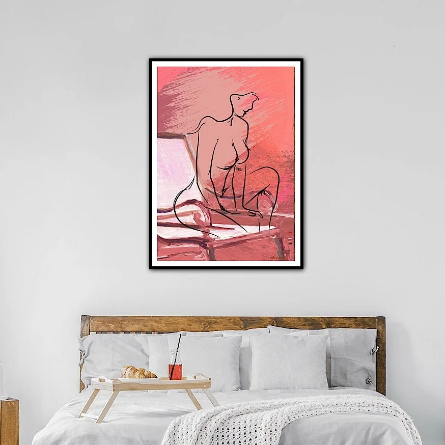 Female Form in Red Wall Art Print, Sydney Artist - Eternal Art & Design - Eternal Art & Design