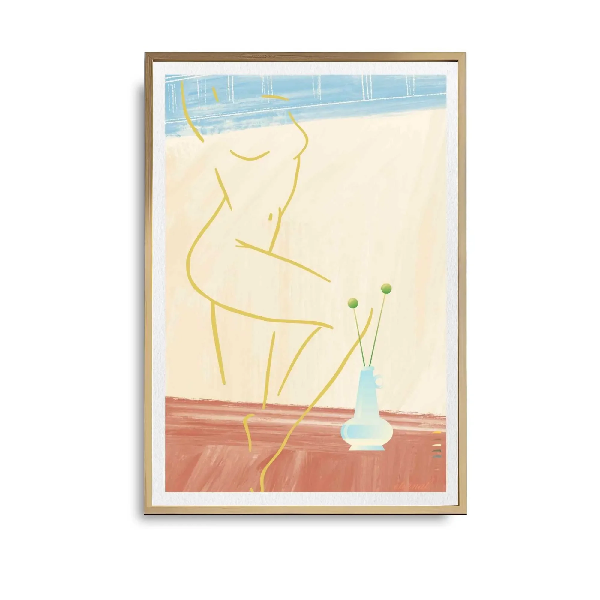 oak framed figure print. N10040 wht bg_converted.webp