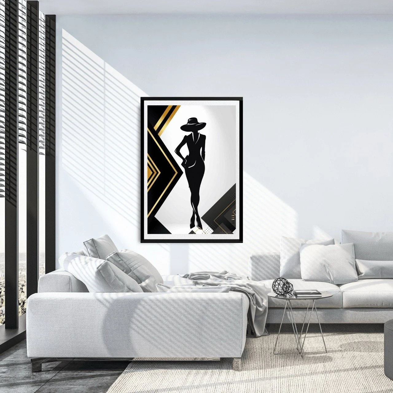 Fashion-inspired Female in Black & Gold Wall Art, Eternal Art Prints - Eternal Art & Design
