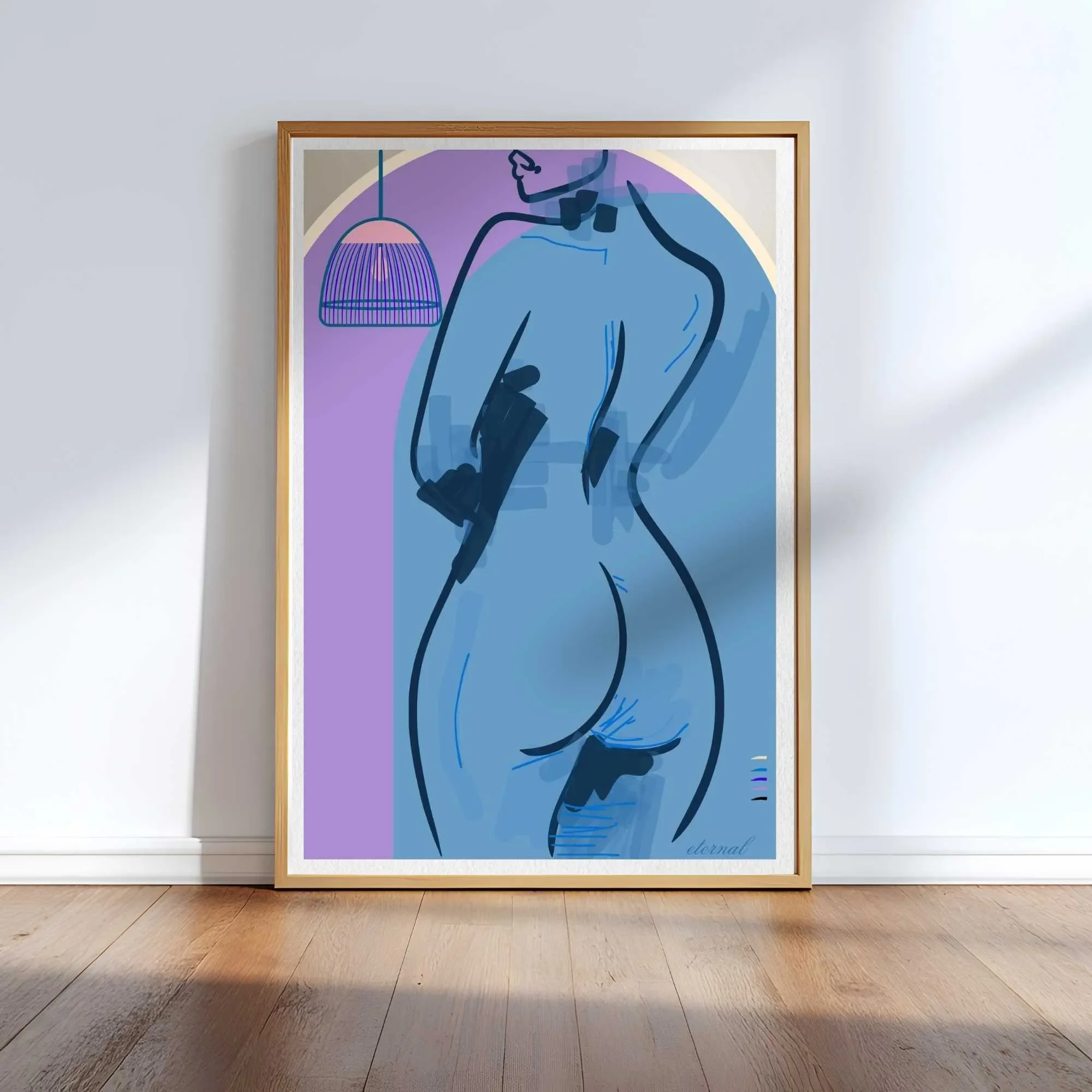 Female Figure with Lamp Art Print, Sydney Artist - Eternal Art & Design