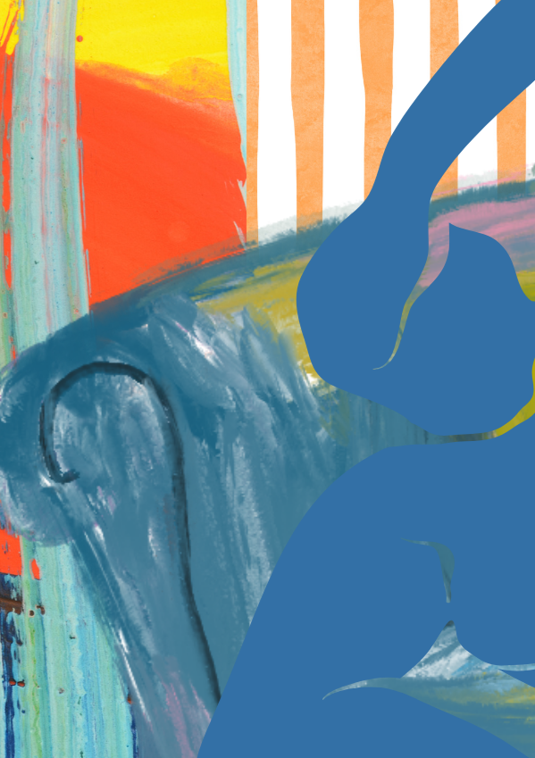 Modern Reclining Woman with Stripes Art Print, Sydney Artist - Eternal Art & Design - Eternal Art & Design