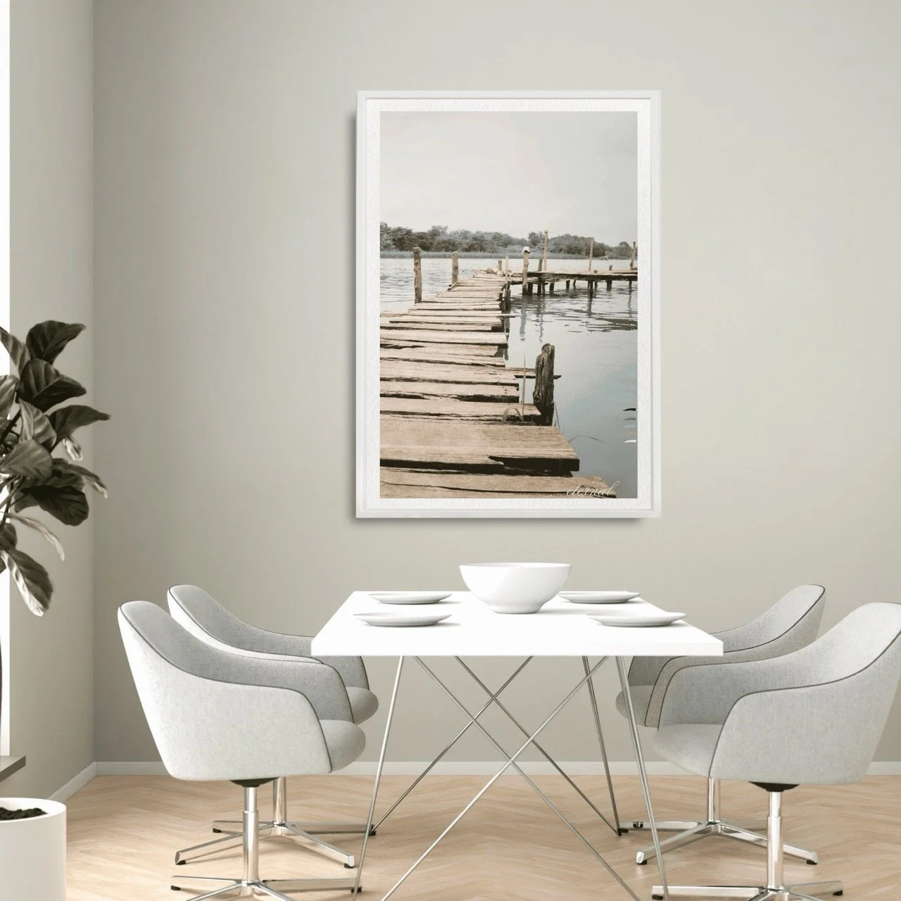 Tranquil Wooden Walkway over Water Wall Art Print, Eternal Art Prints - Eternal Art & Design