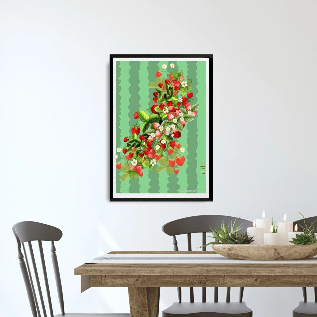 Strawberry Delight Botanical Print - Special Edition Wall Art Eternal Art Prints - Eternal Art & Design