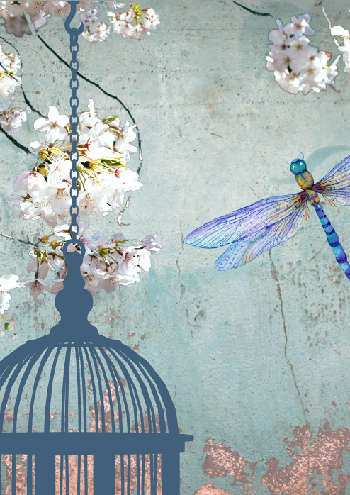 French-inspired Hanging Birdcage Botanical Print - Special Edition Wall Art Eternal Art & Design - Eternal Art & Design