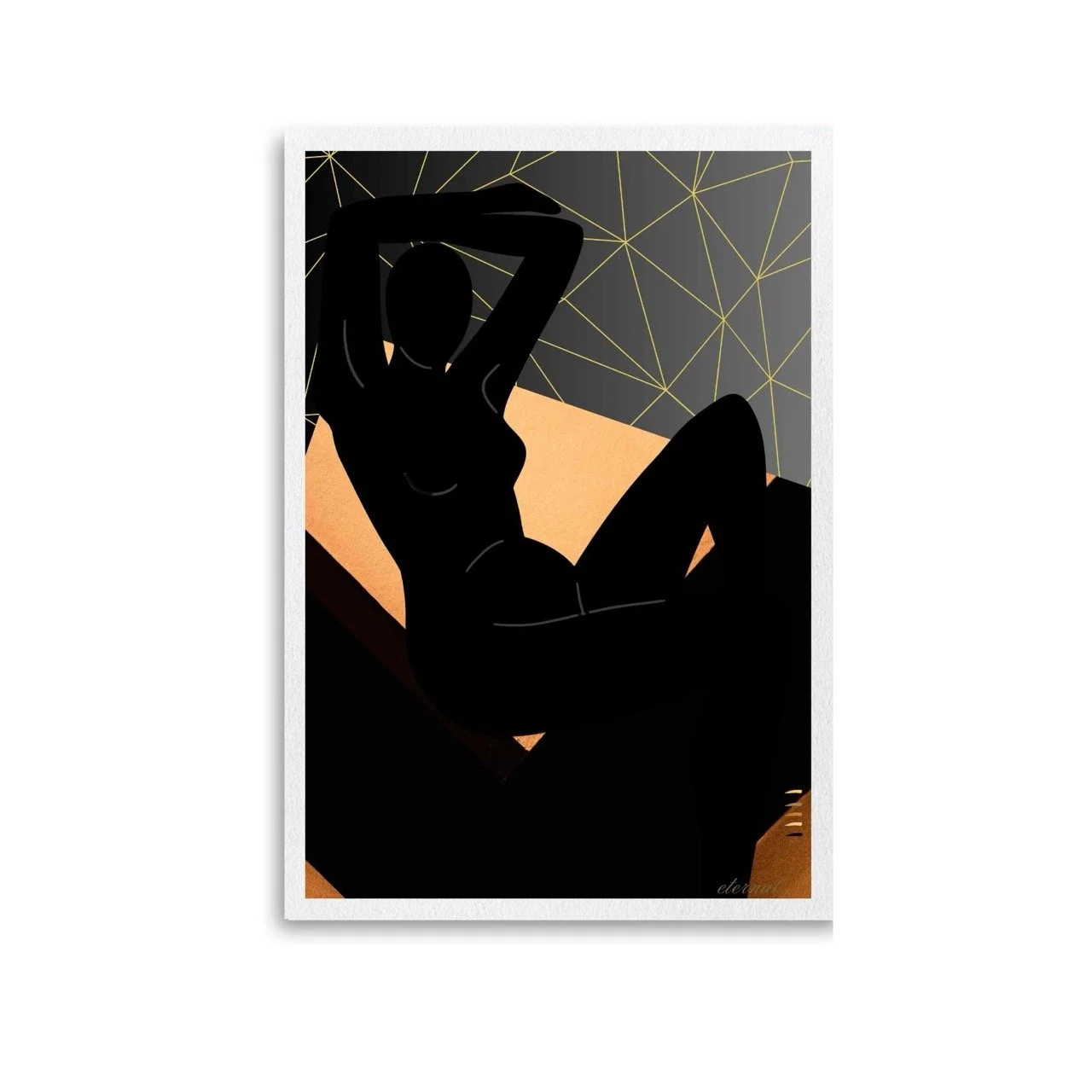 Female Figure Nude Reclining with Orange Mosaic Art Print, Sydney Artist - Eternal Art Prints - Eternal Art & Design