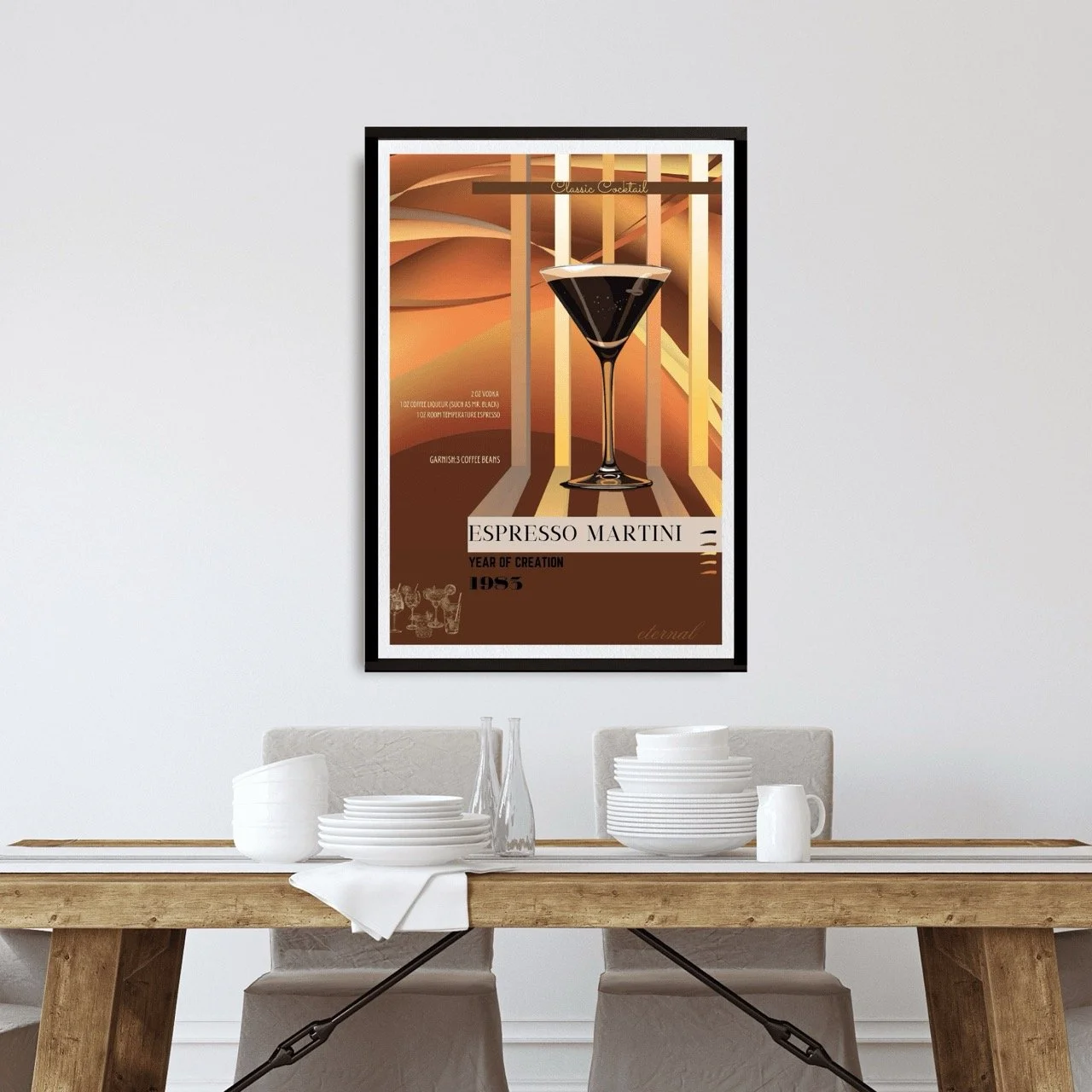 Espresso Martini Retro Cocktail Culture Wall Art Print, Eternal Art Prints - Eternal Art & Design