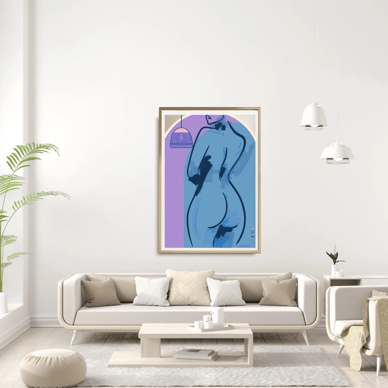 Female Figure with Lamp Art Print, Sydney Artist - Eternal Art & Design - Eternal Art & Design