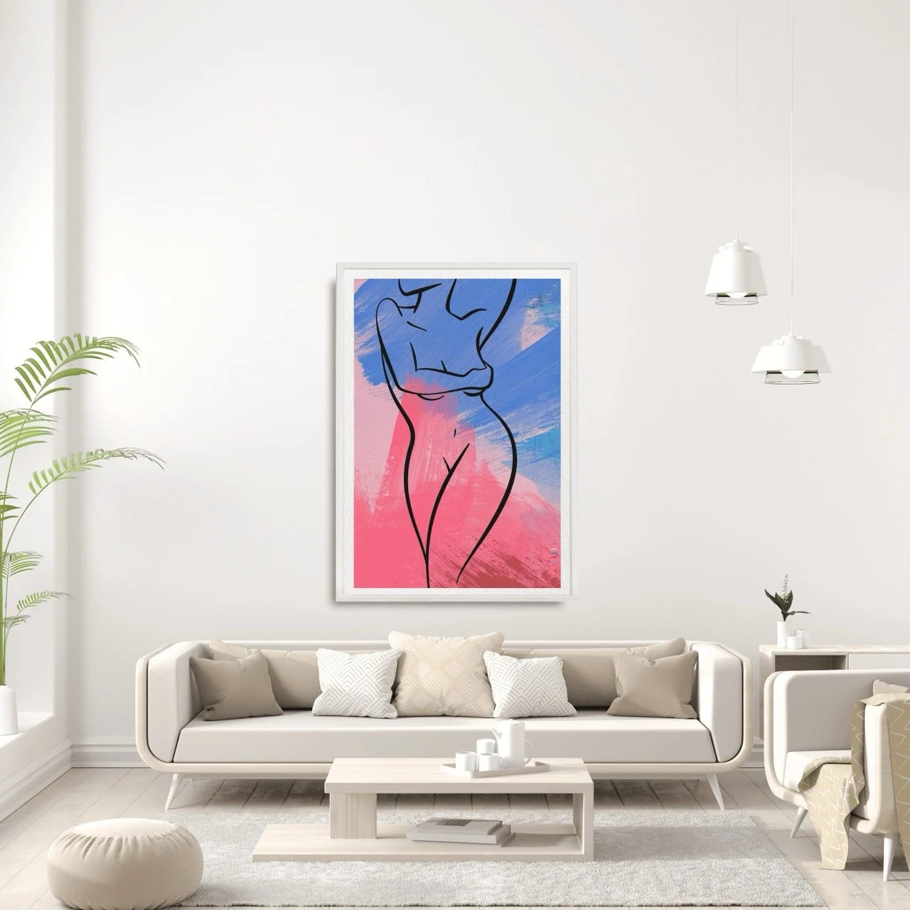 Female Nude Silhouette with brushstrokes Art Print, Sydney Artist - Eternal Art Prints - Eternal Art & Design