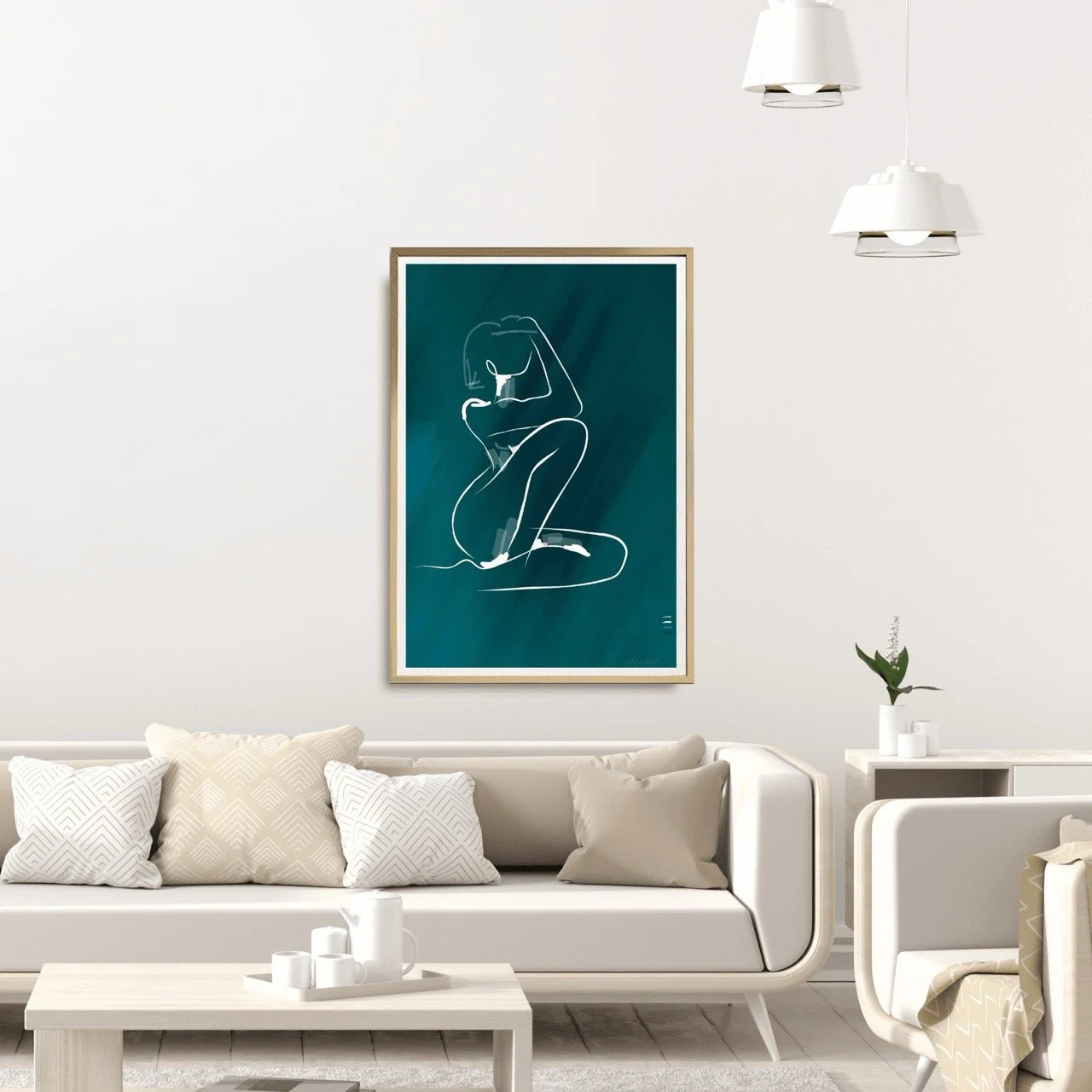 Female Figure Nude Line Drawing Wall Art Print, Sydney Artist - Eternal Art Prints - Eternal Art & Design