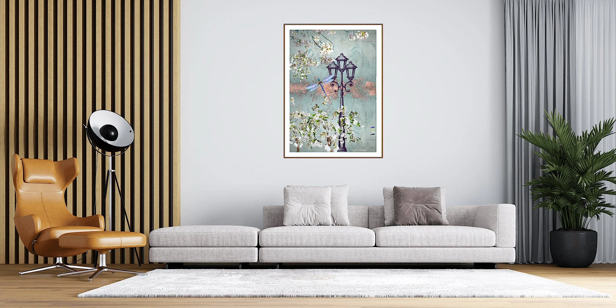 French-Inspired Florals with Dragonfly Botanical Print - Special Edition Wall Art Eternal Art & Design - Eternal Art & Design