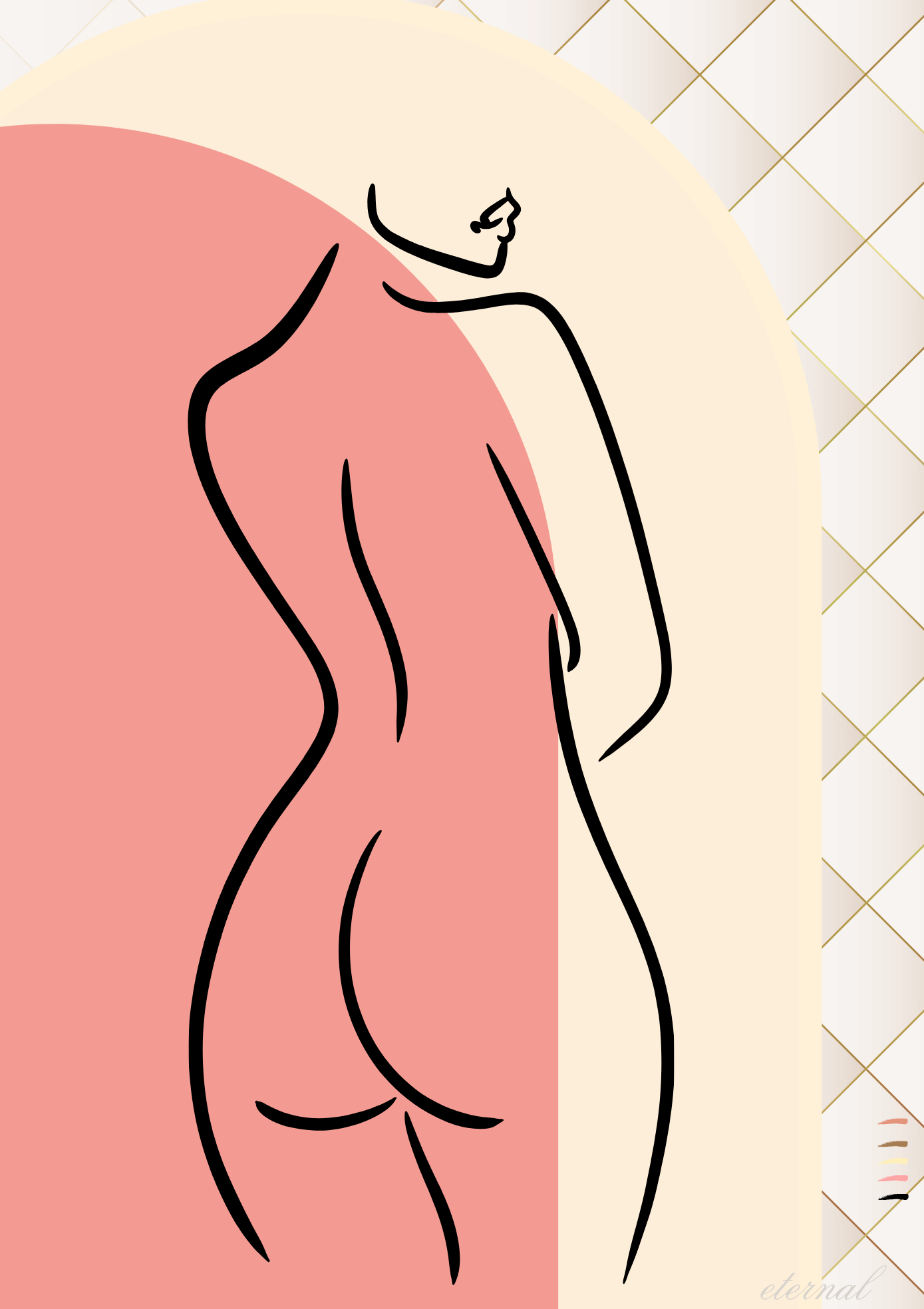 Female Figure with Orange Archway Wall Art Print, Sydney Artist - Eternal Art Prints