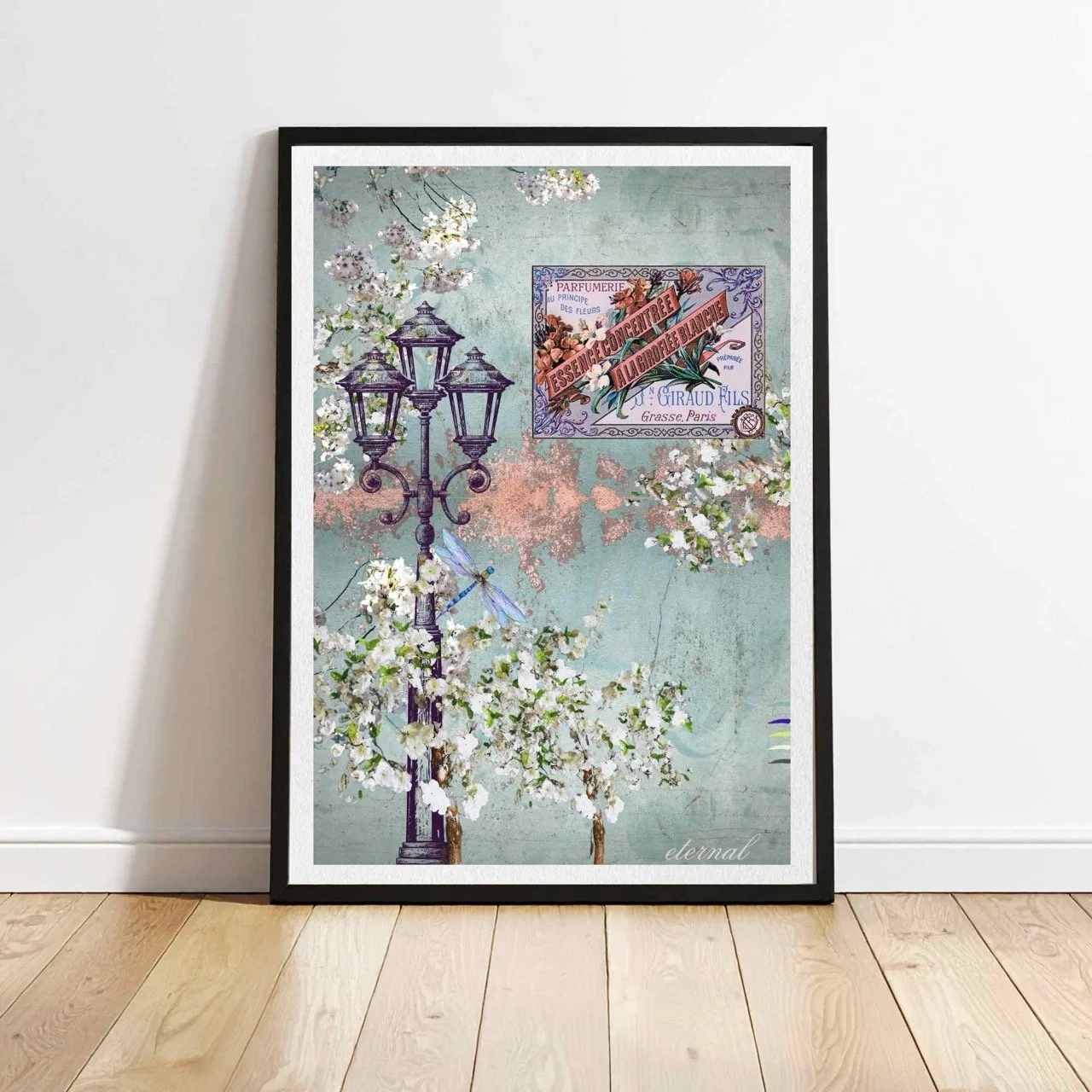 French-inspired Perfume Label and Floral Botanical Print - Special Edition Wall Art Eternal Art Prints
