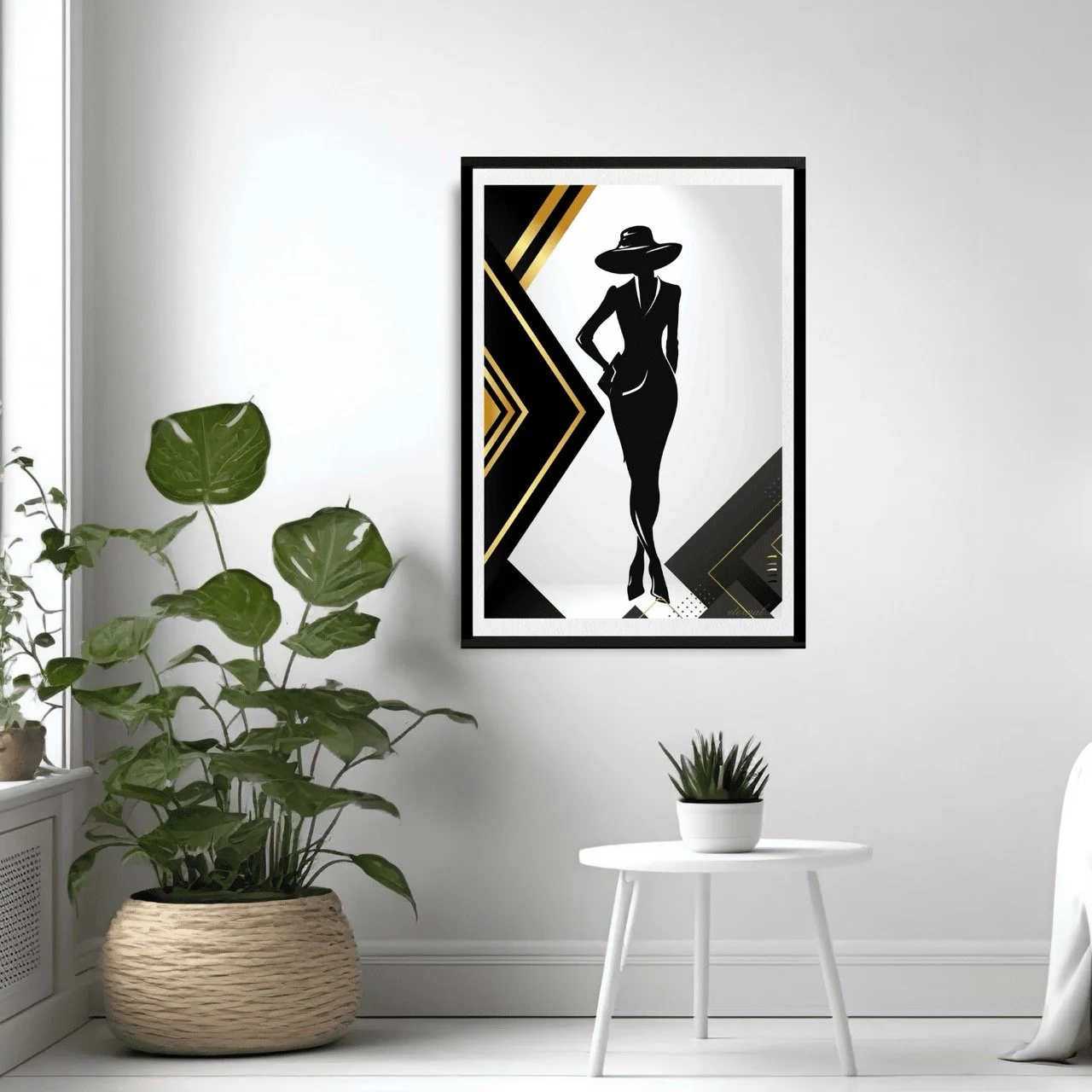 Fashion-inspired Female in Black & Gold Wall Art, Eternal Art Prints - Eternal Art & Design