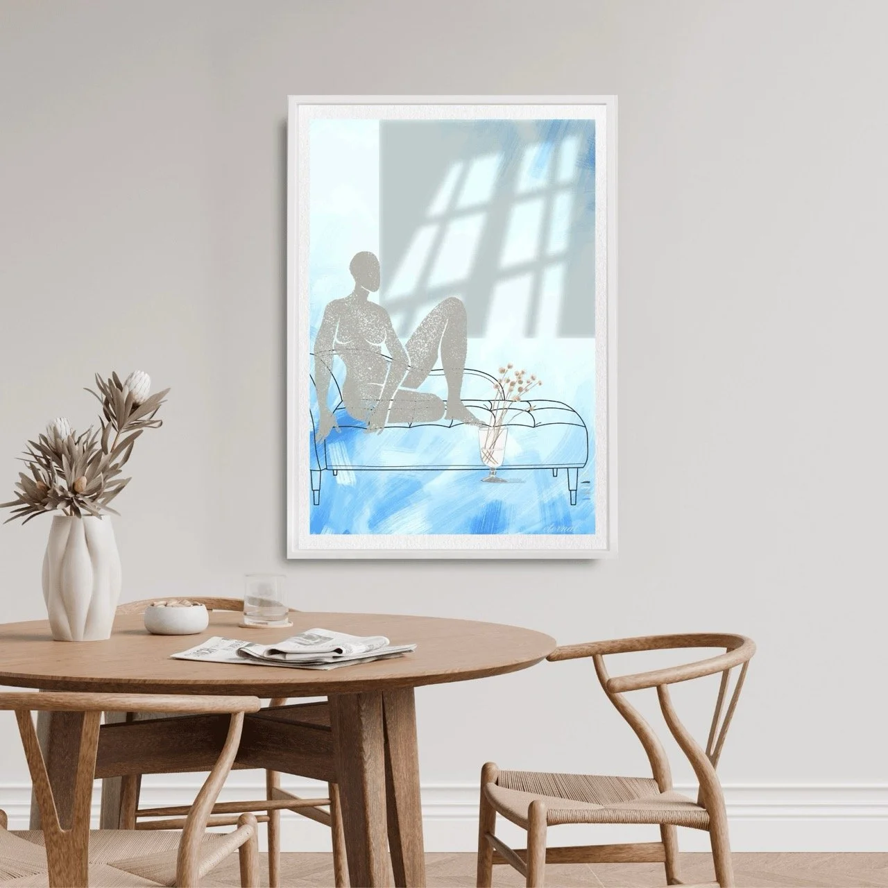 Tranquil Muse: Seated Female Nude Art Print, Sydney Artist - Eternal Art Prints - Eternal Art & Design