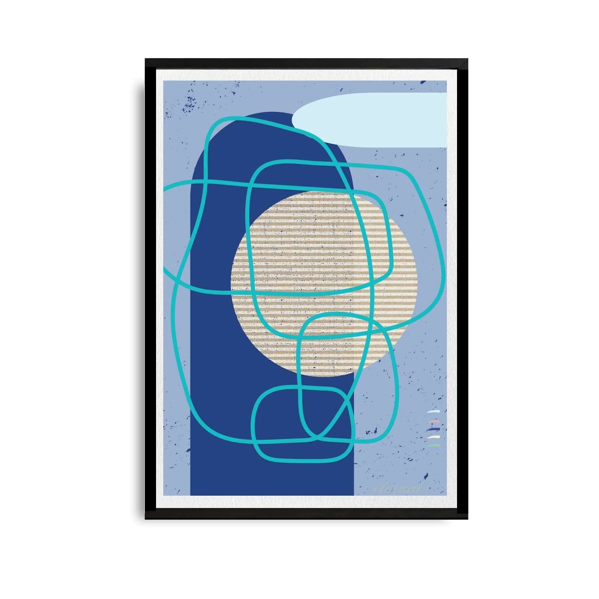 Abstract Modern Lines in Blue Art Print - Sydney Artist, Eternal Art Prints - Eternal Art & Design