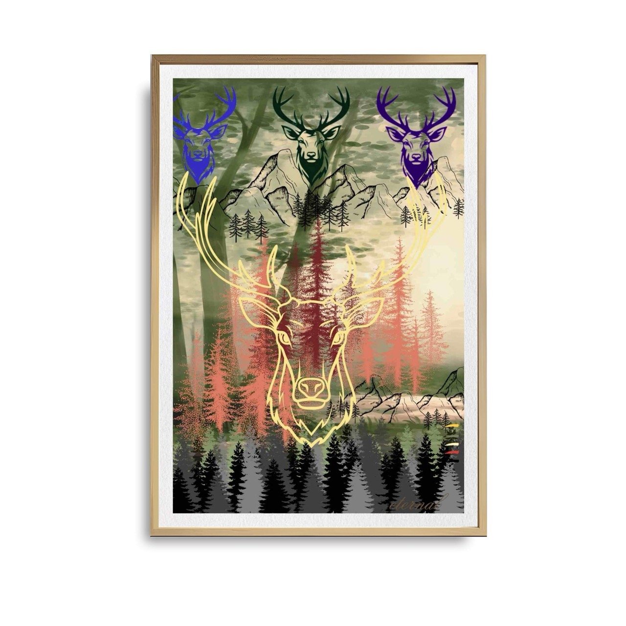 Stag Deer in Woodlands Wall Art, Eternal Art Prints - Eternal Art & Design