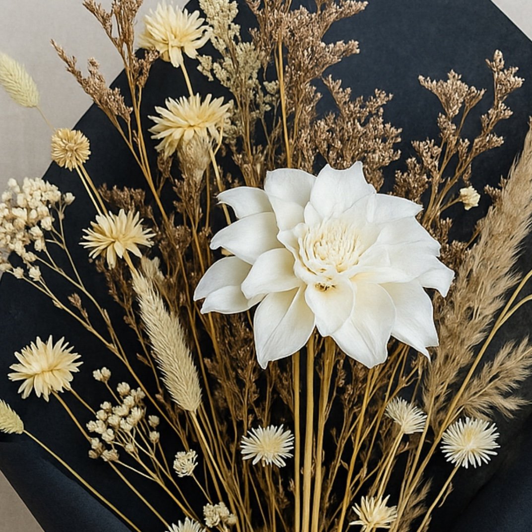 Desert Sands with Textured Vase - Eternal Stems. Handcrafted dried & preserved arrangement - Eternal Art & Design