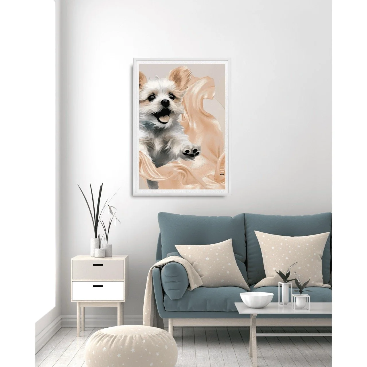 Yorkshire Terrier Puppy Love Wall Art Print - Sydney Artist, Eternal Art Prints - Eternal Art & Design