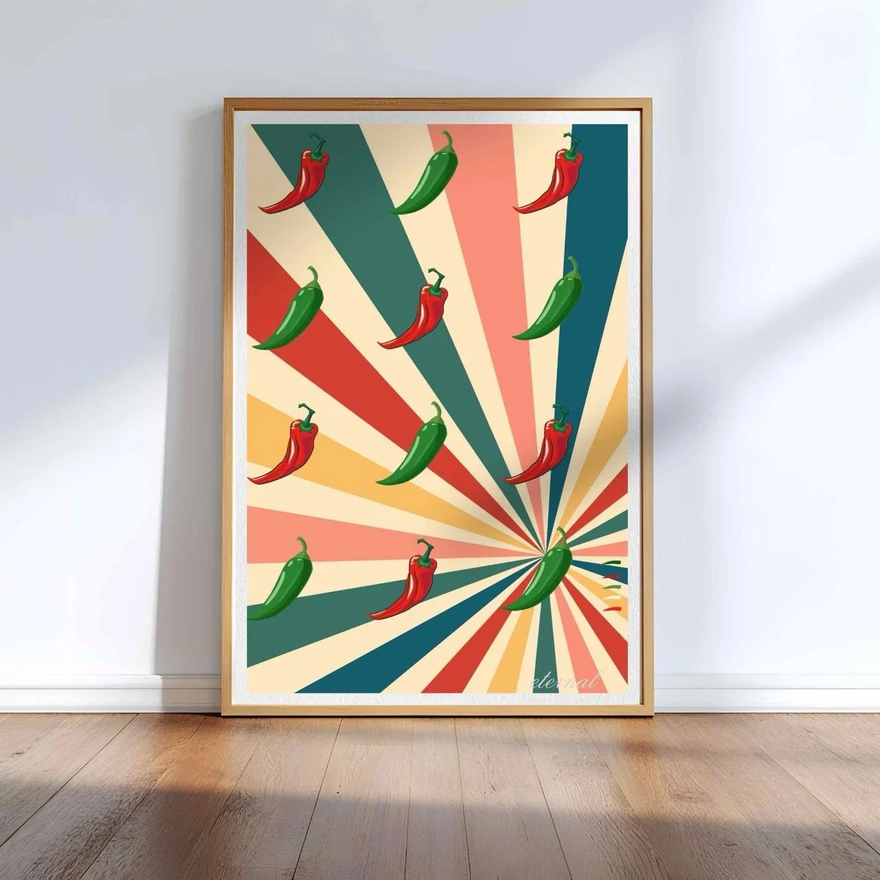 Chilli Spice Retro Wall Art Print, Eternal Art & Design
