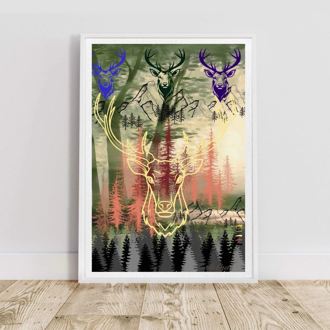 Stag Deer in Woodlands Wall Art, Eternal Art Prints - Eternal Art & Design