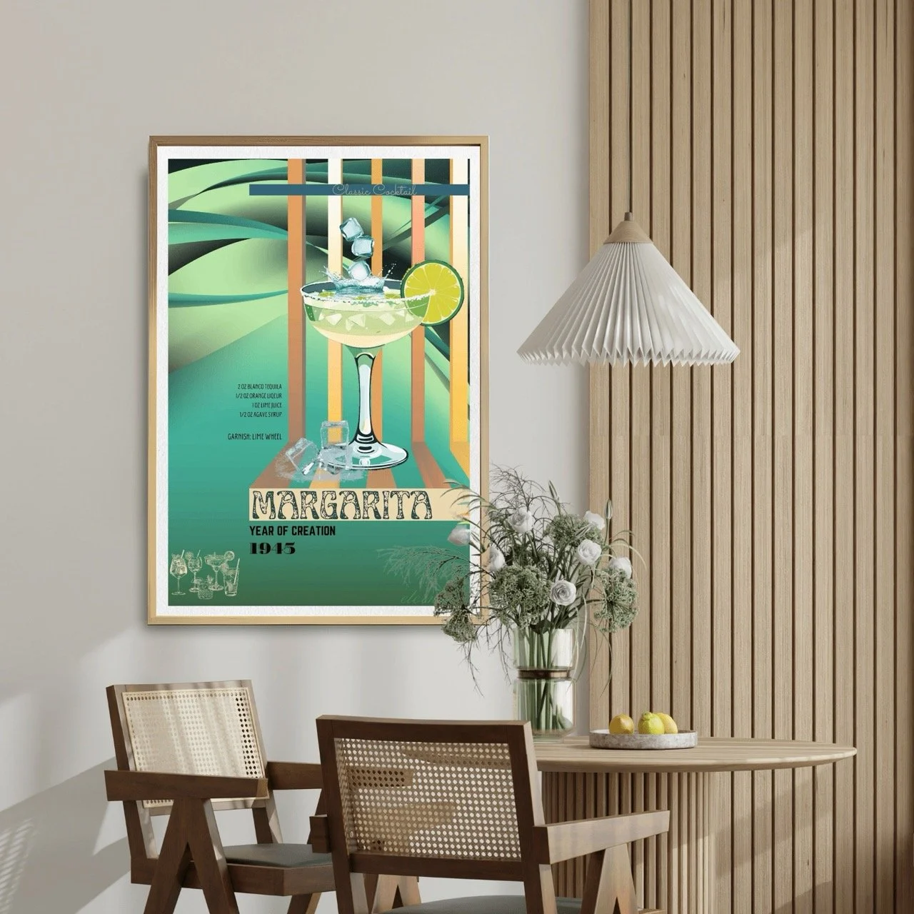 Retro Margarita Lime Classic Cocktail Culture Art Print, Eternal Art Prints - Eternal Art & Design